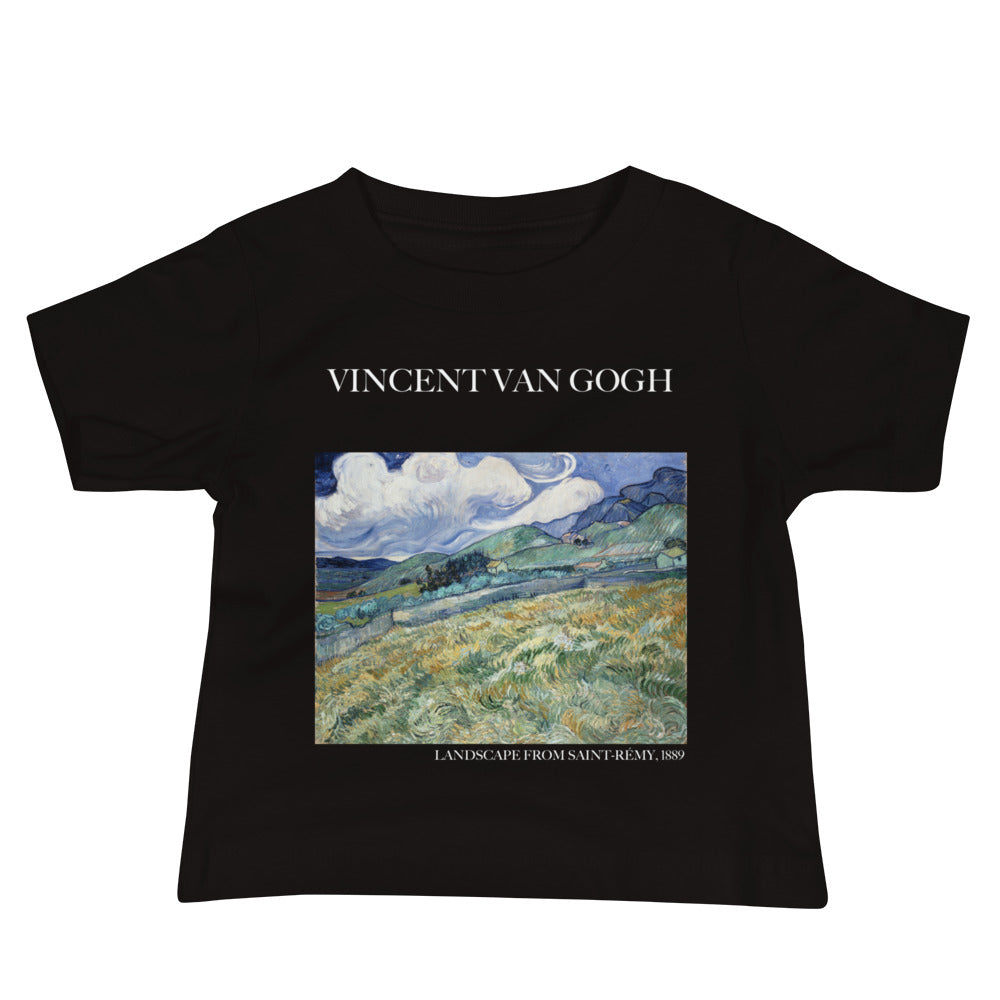 Vincent van Gogh 'Landscape from Saint-Rémy' Famous Painting Baby Staple T-Shirt | Premium Baby Art Tee