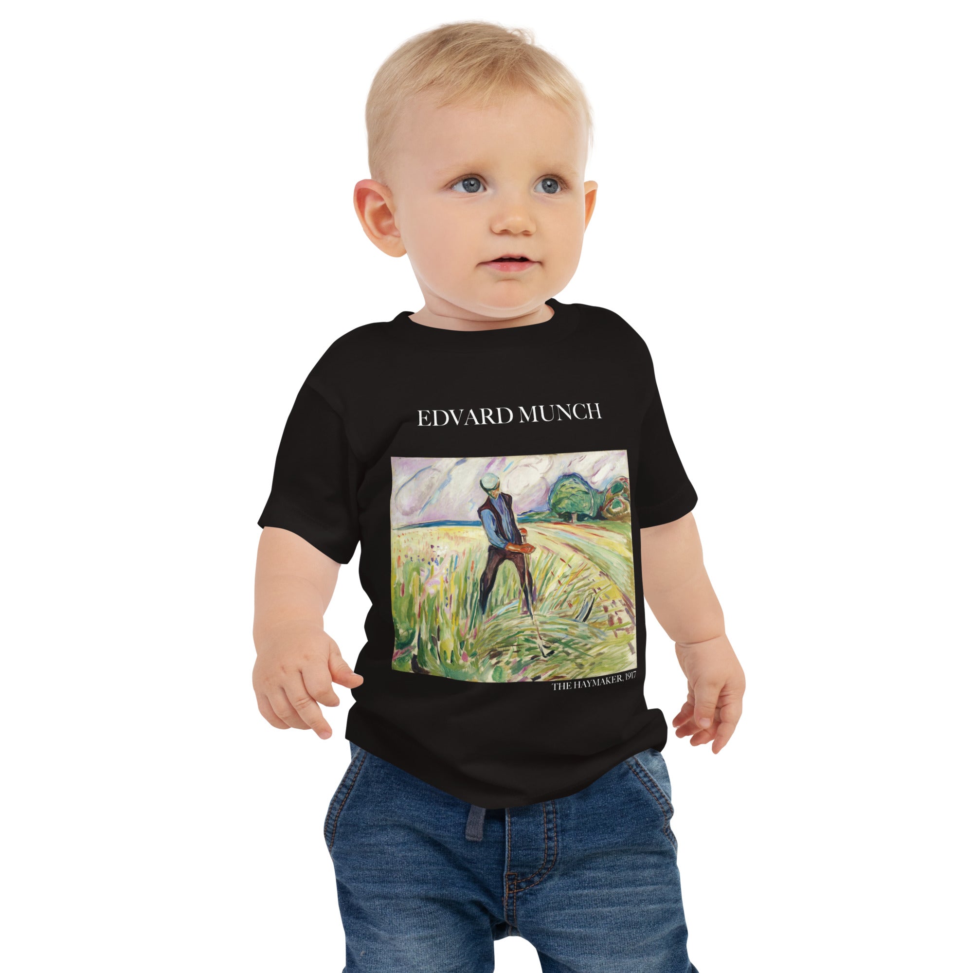 Edvard Munch „Der Heumacher“ Berühmtes Gemälde Baby Basic T-Shirt | Premium Baby Art T-Shirt