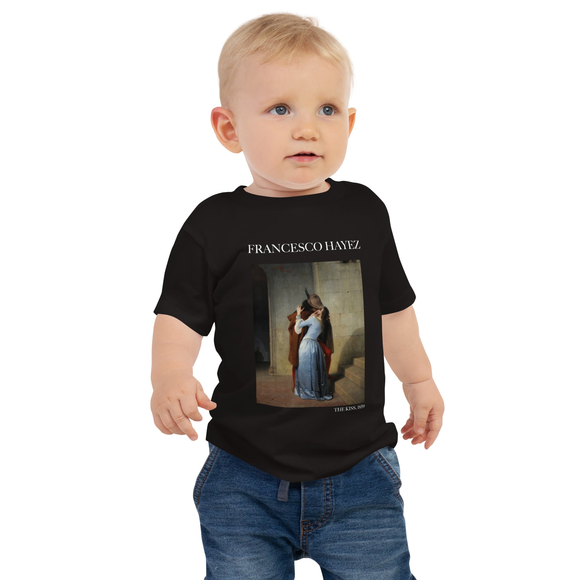Francesco Hayez 'The Kiss' Famous Painting Baby Staple T-Shirt | Premium Baby Art Tee