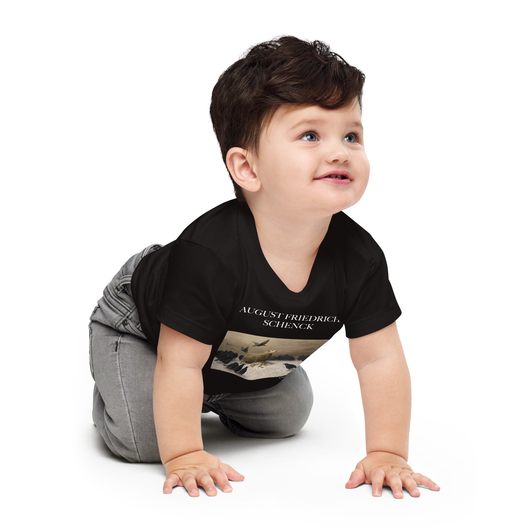 August Friedrich Schenck 'Angst' Berühmtes Gemälde Baby Staple T-Shirt | Premium Baby Art T-Shirt
