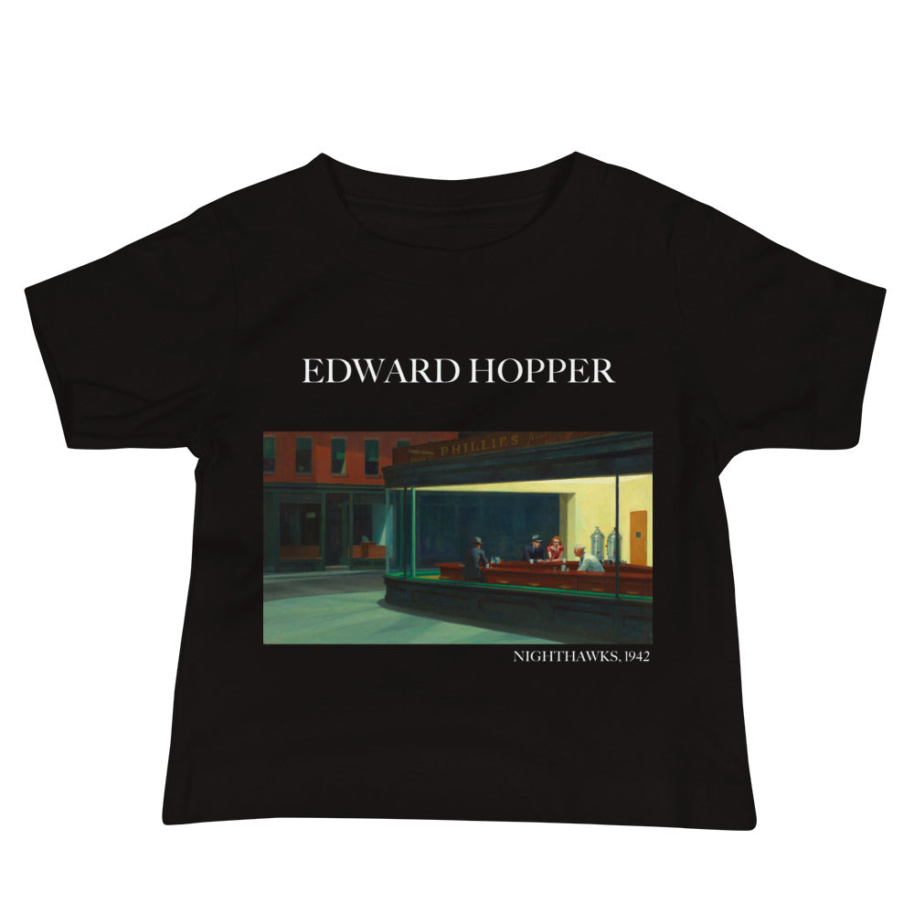 Edward Hopper 'Nighthawks' Famous Painting Baby Staple T-Shirt | Premium Baby Art Tee