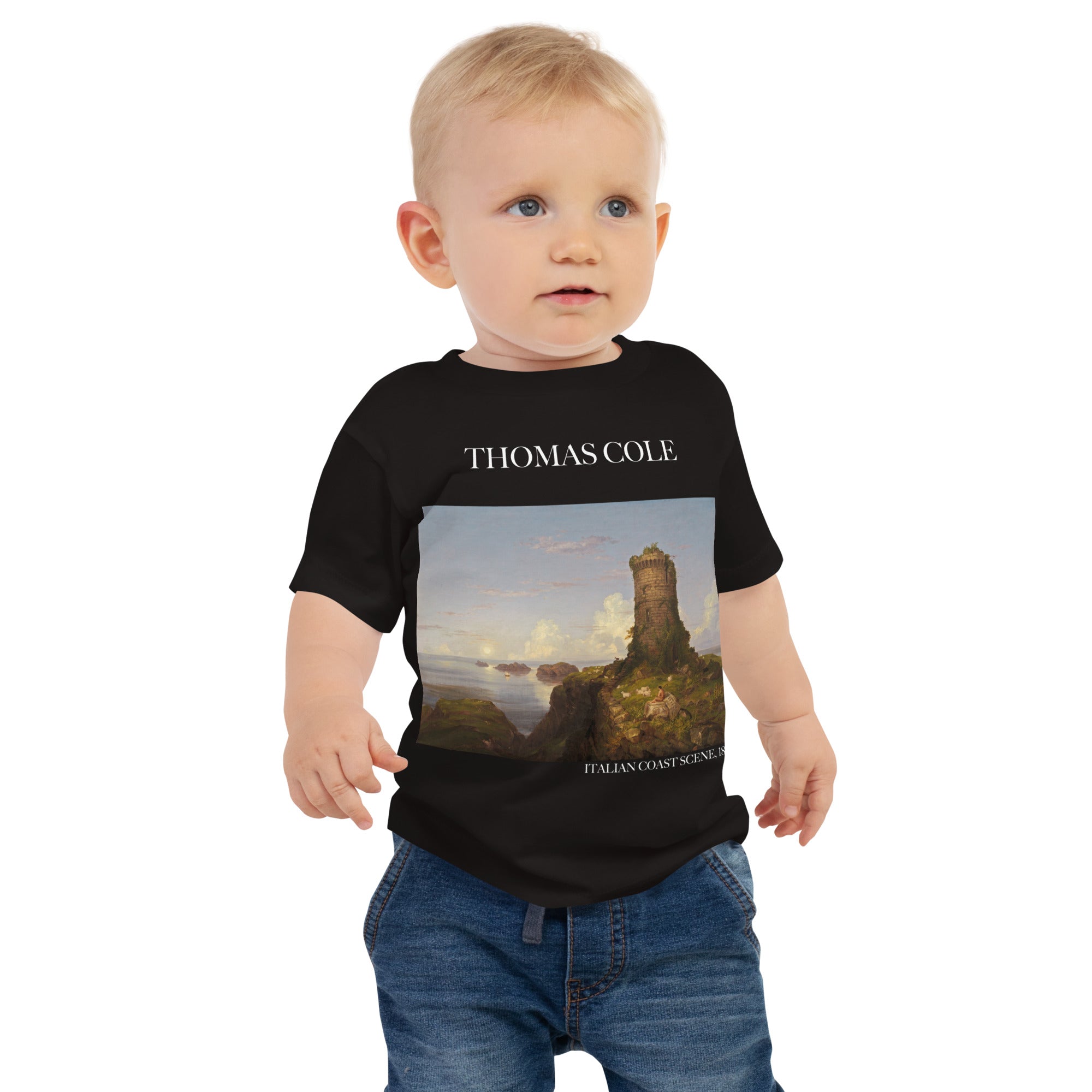 Thomas Cole 'Italian Coast Scene' Famous Painting Baby Staple T-Shirt | Premium Baby Art Tee