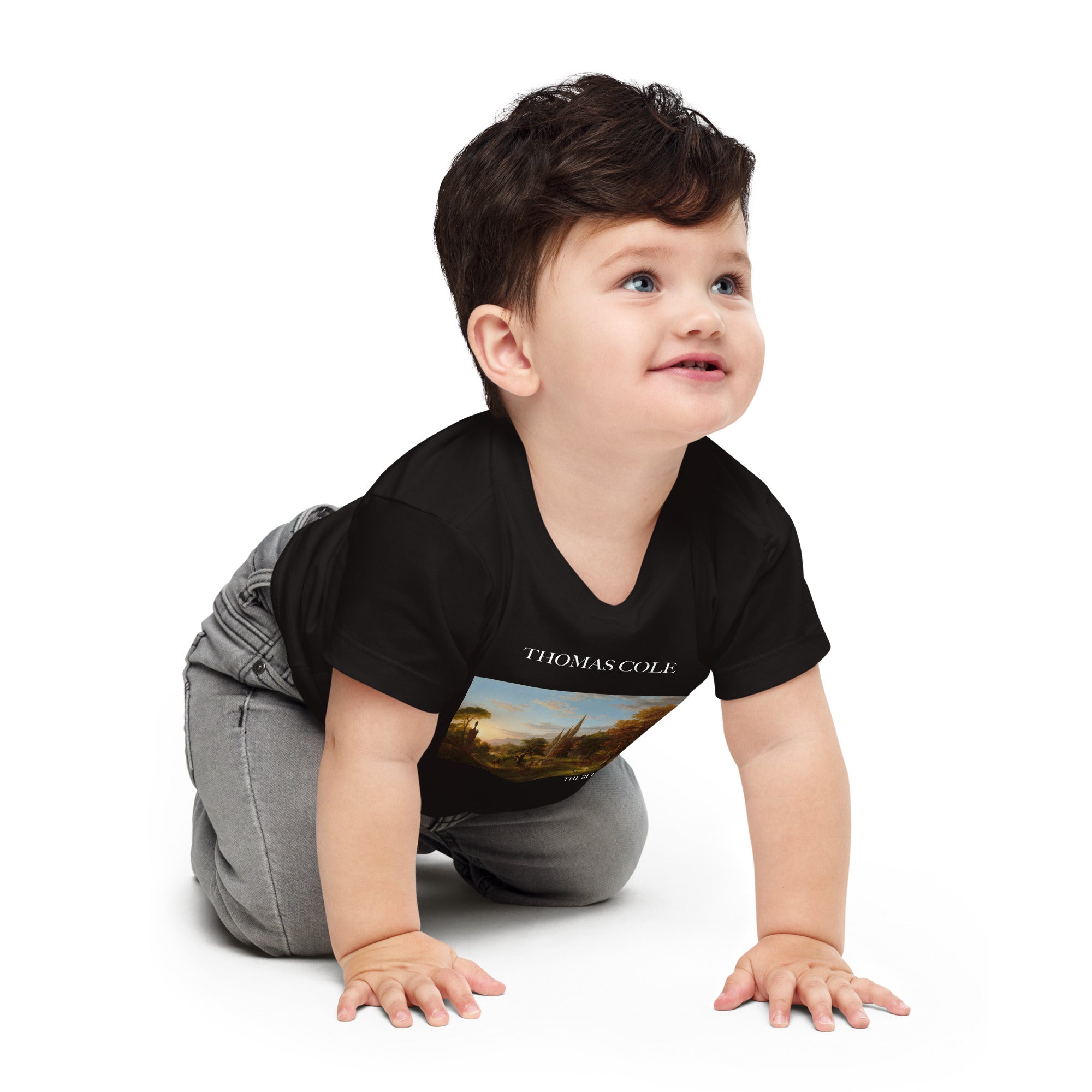 Thomas Cole „Die Rückkehr“ Berühmtes Gemälde Baby Grundausstattung T-Shirt | Premium Baby Art T-Shirt