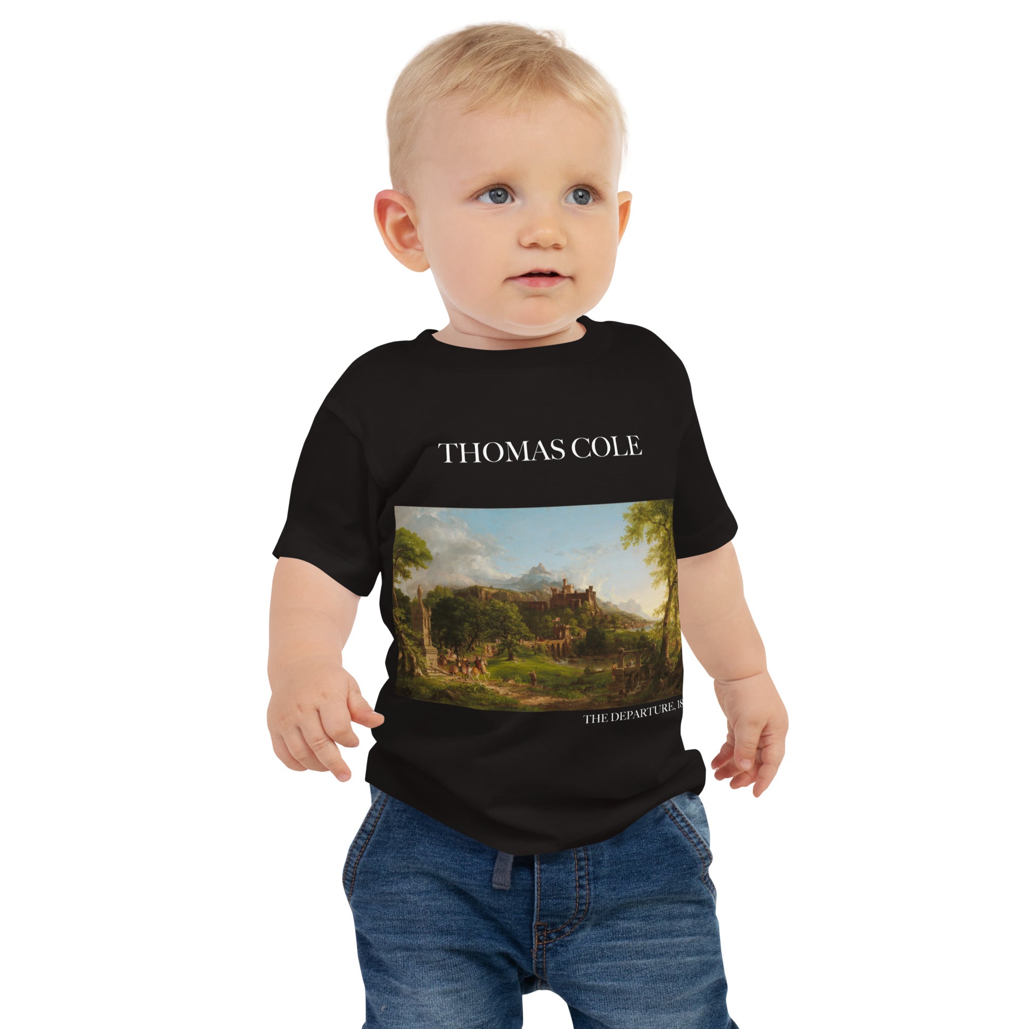 Thomas Cole 'The Departure' Berühmtes Gemälde Baby Staple T-Shirt | Premium Baby Art T-Shirt