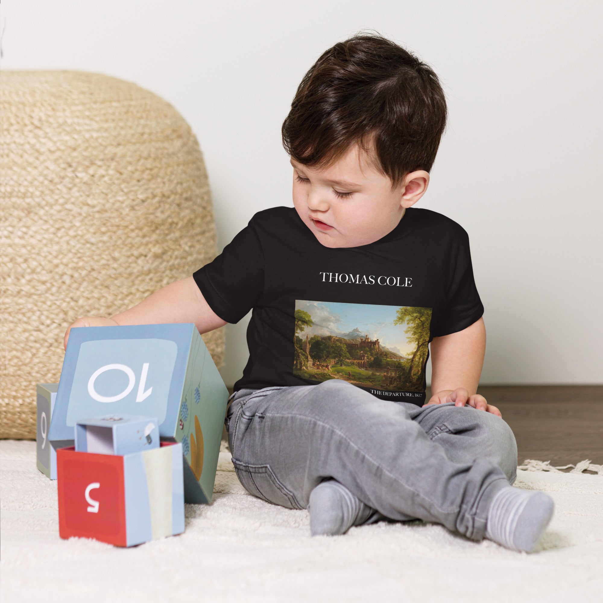 Thomas Cole 'The Departure' Berühmtes Gemälde Baby Staple T-Shirt | Premium Baby Art T-Shirt