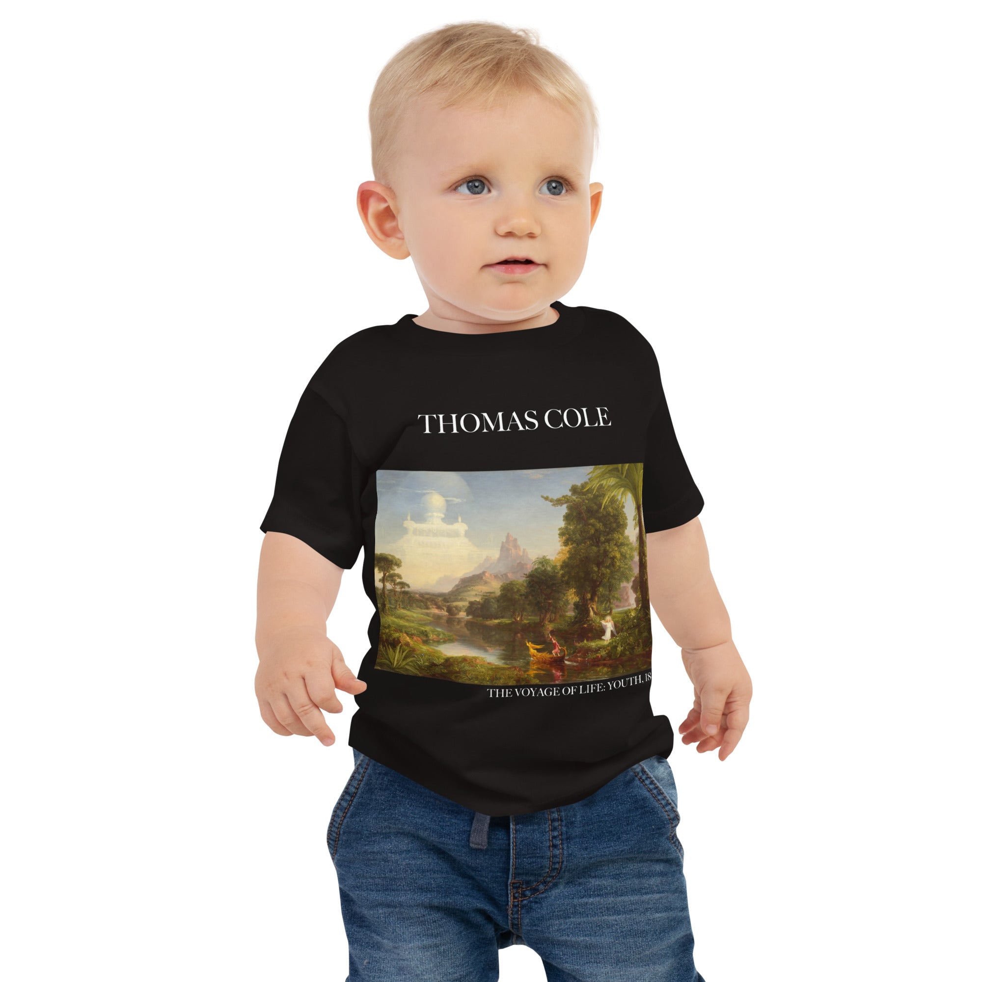 Thomas Cole „Die Reise des Lebens: Jugend“ Berühmtes Gemälde Baby-T-Shirt | Premium Baby Art T-Shirt