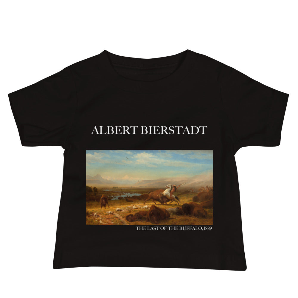 Albert Bierstadt 'The Last of the Buffalo' Famous Painting Baby Staple T-Shirt | Premium Baby Art Tee