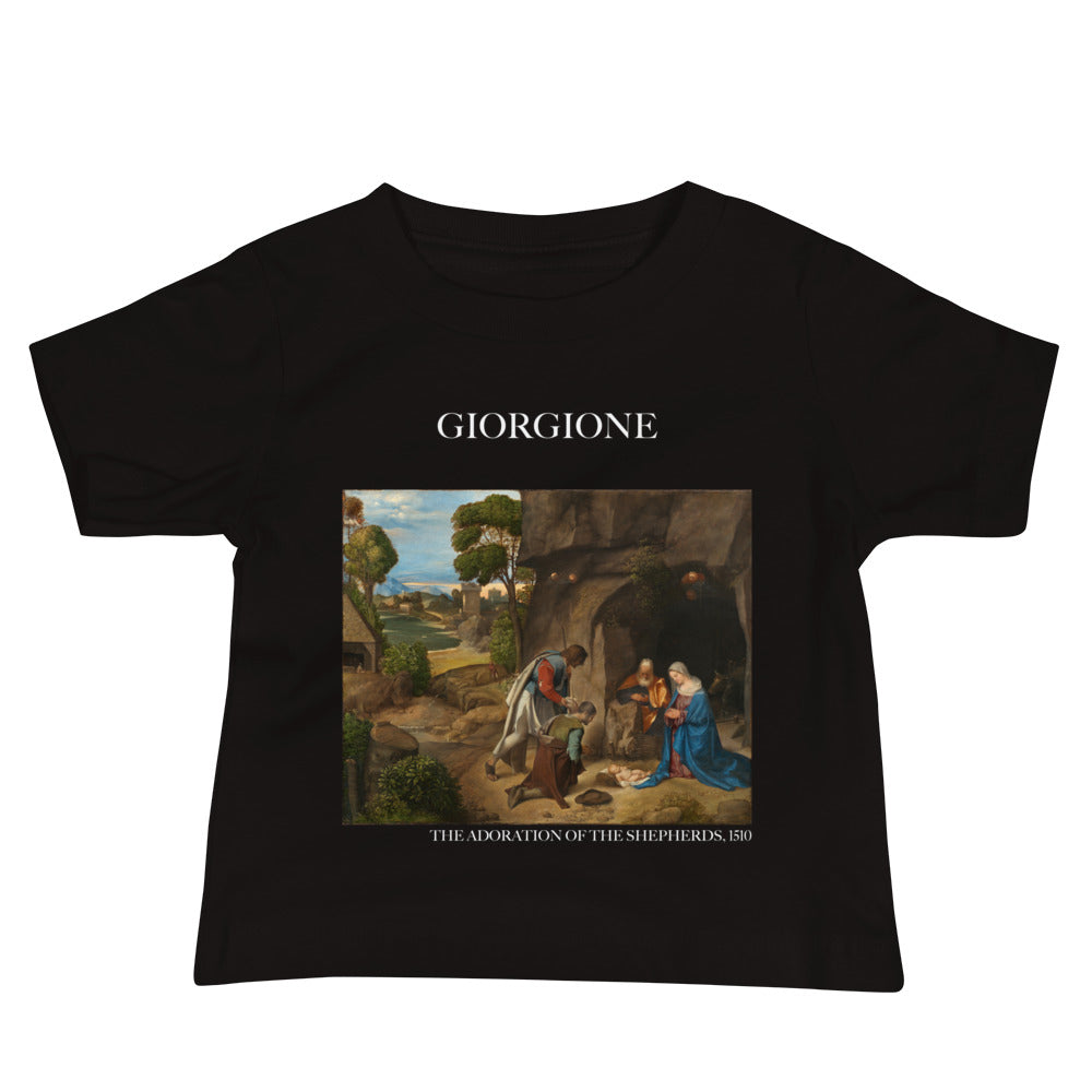 Giorgione 'The Adoration of the Shepherds' Famous Painting Baby Staple T-Shirt | Premium Baby Art Tee