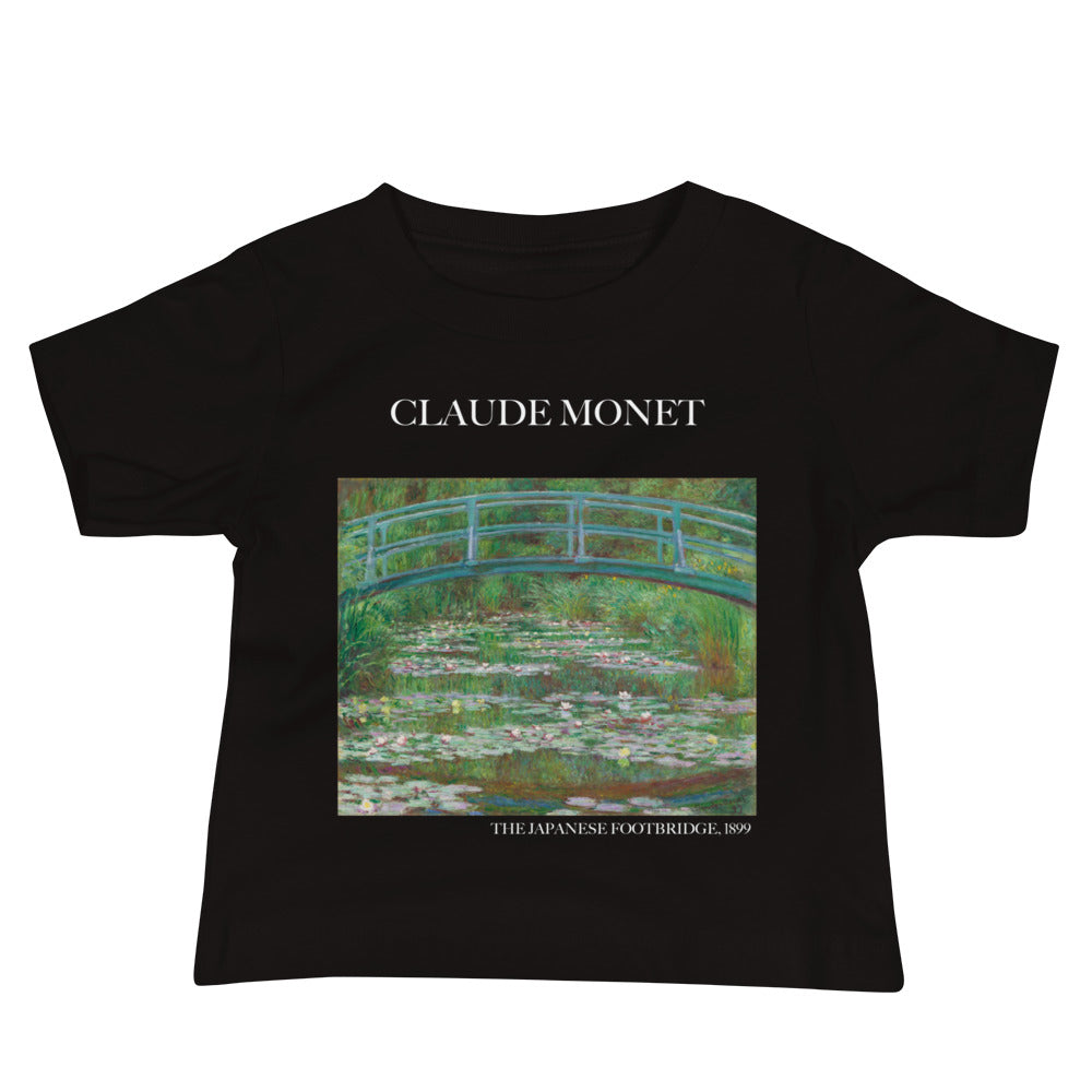 Claude Monet 'The Japanese Footbridge' Famous Painting Baby Staple T-Shirt | Premium Baby Art Tee