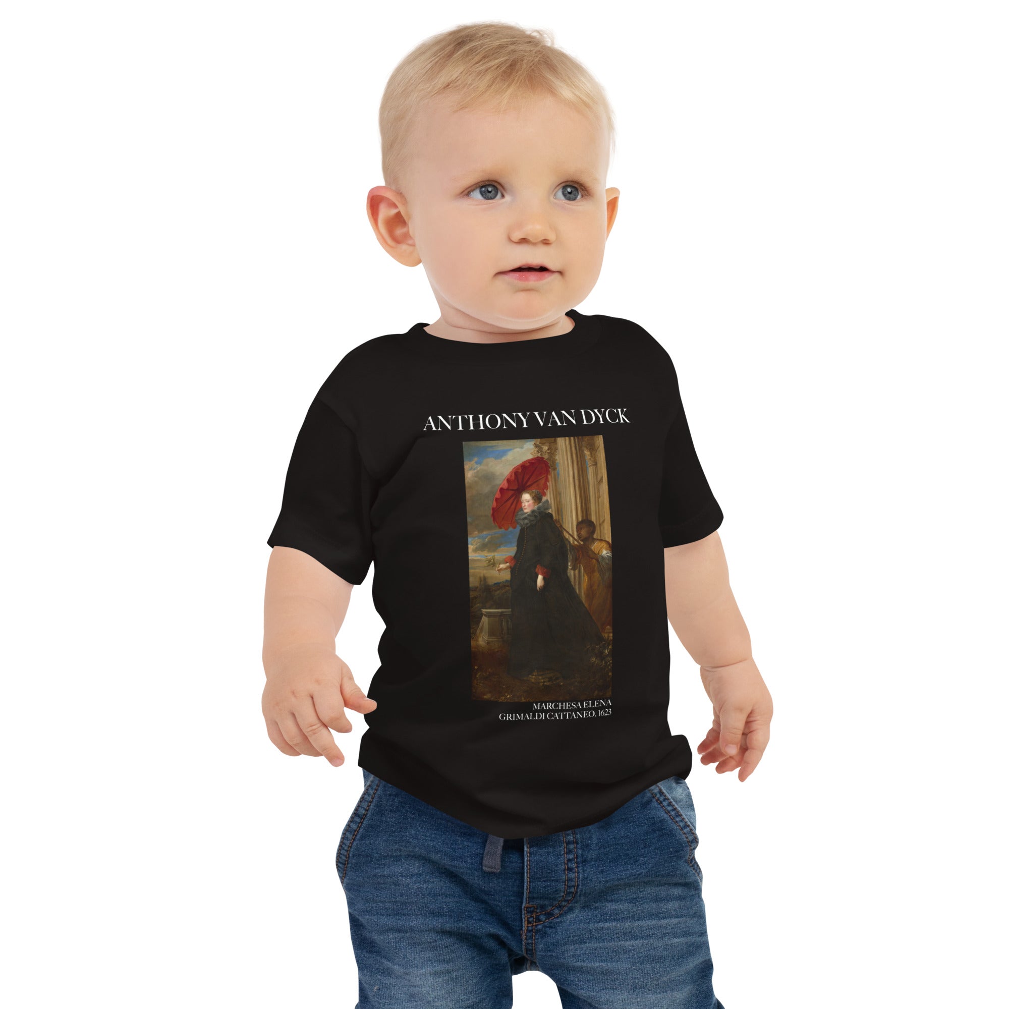 Sir Anthony van Dyck 'Marchesa Elena Grimaldi Cattaneo' Famous Painting Baby Staple T-Shirt | Premium Baby Art Tee