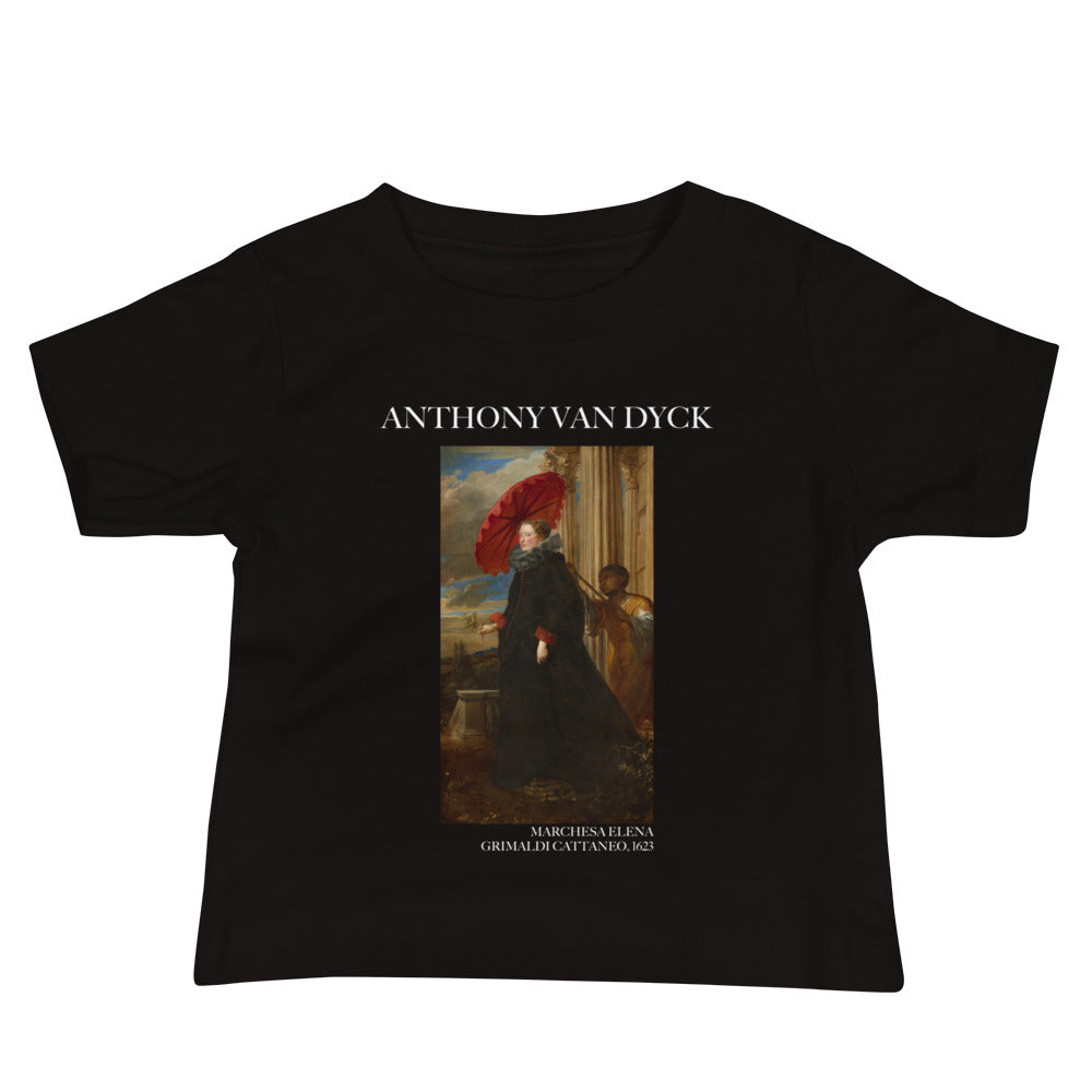 Sir Anthony van Dyck 'Marchesa Elena Grimaldi Cattaneo' Berühmtes Gemälde Baby-T-Shirt | Premium Baby Art T-Shirt