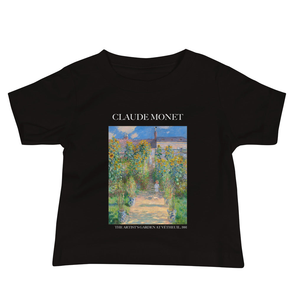 Claude Monet 'The Artist's Garden at Vétheuil' Famous Painting Baby Staple T-Shirt | Premium Baby Art Tee