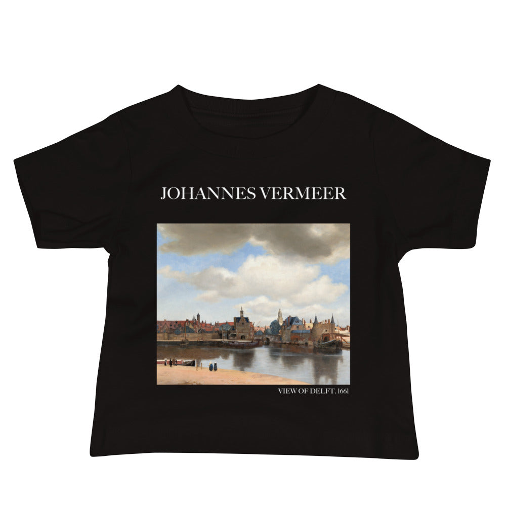 Johannes Vermeer 'View of Delft' Famous Painting Baby Staple T-Shirt | Premium Baby Art Tee