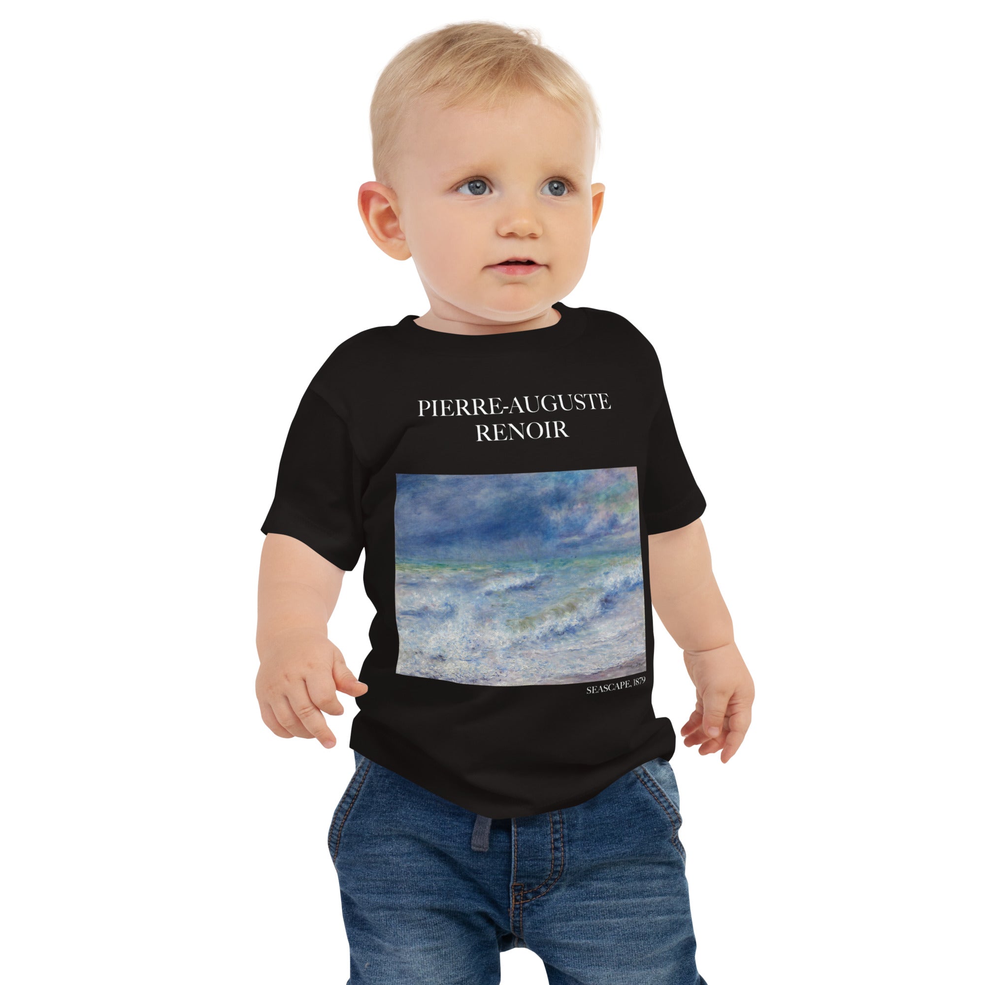 Pierre-Auguste Renoir „Meereslandschaft“ Berühmtes Gemälde Baby-T-Shirt | Premium Baby Art T-Shirt