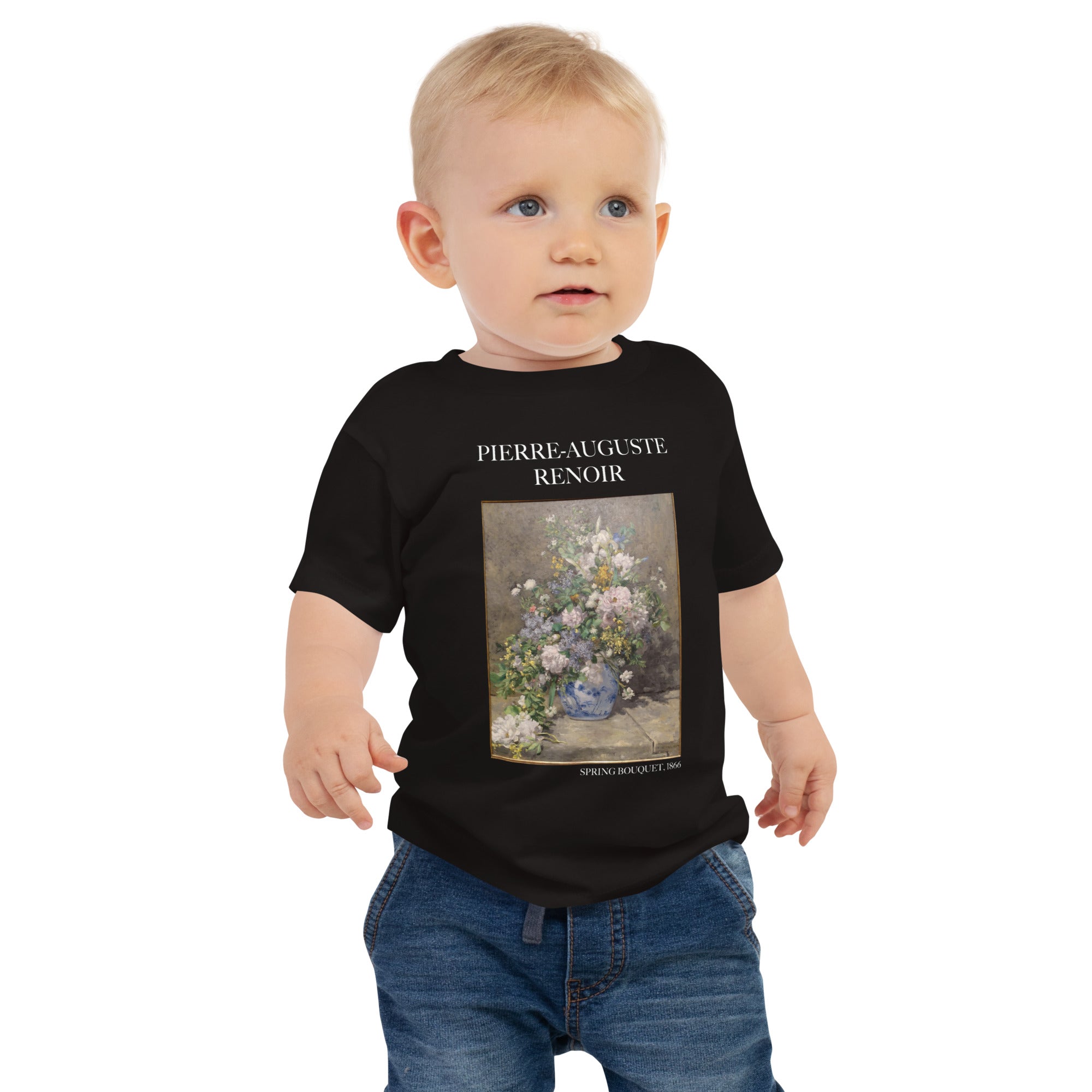 Pierre-Auguste Renoir 'Frühlingsstrauß' Berühmtes Gemälde Baby Basic T-Shirt | Premium Baby Art T-Shirt