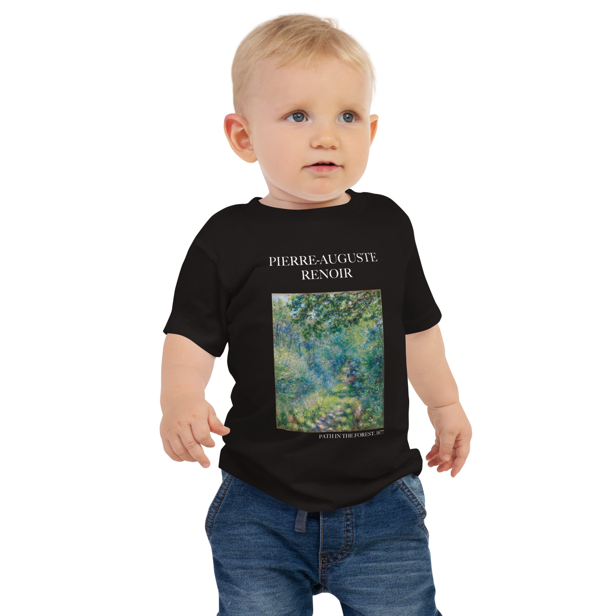Pierre-Auguste Renoir „Weg im Wald“ Berühmtes Gemälde Baby-T-Shirt | Premium Baby Art T-Shirt