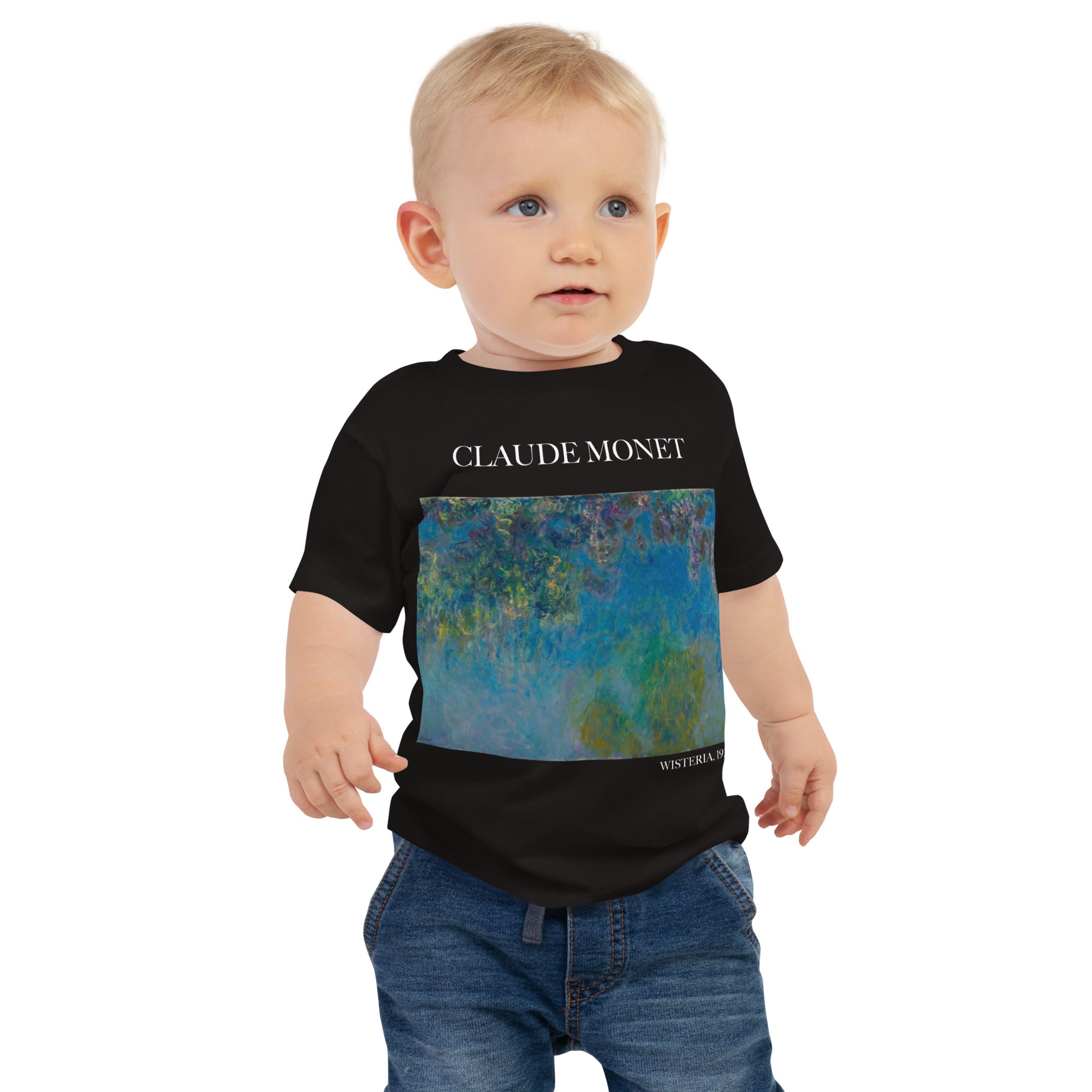 Claude Monet „Wisteria“ Berühmtes Gemälde Baby Basic T-Shirt | Premium Baby Art T-Shirt