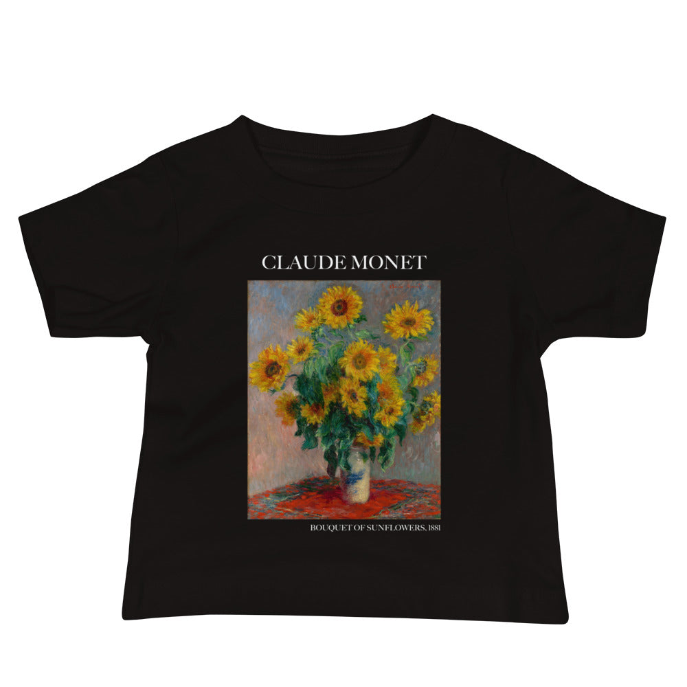 Claude Monet 'Bouquet of Sunflowers' Famous Painting Baby Staple T-Shirt | Premium Baby Art Tee