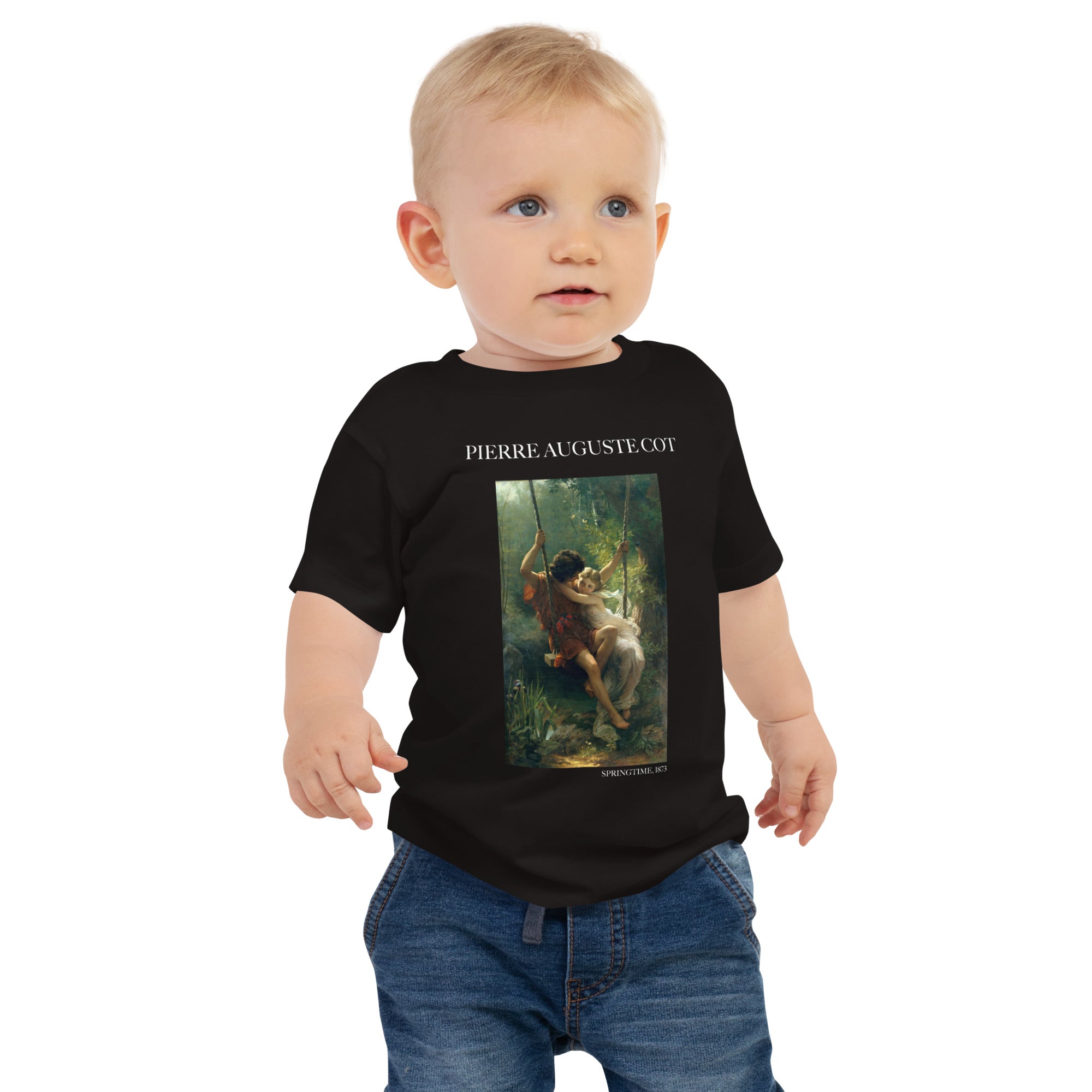 Pierre Auguste Cot 'Frühling' Berühmtes Gemälde Baby Basic T-Shirt | Premium Baby Art T-Shirt