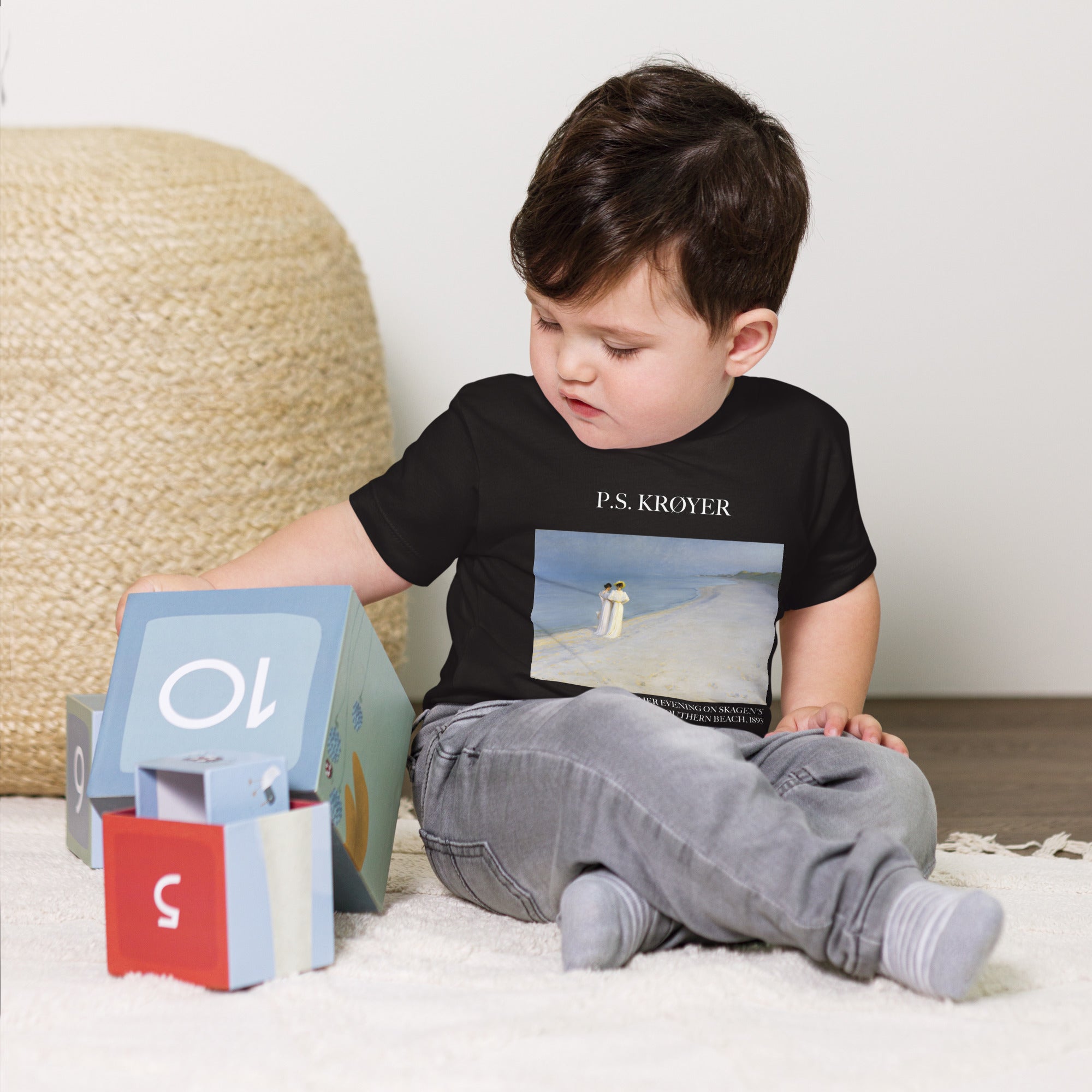 P.S. Krøyer 'Summer Evening on Skagen's Southern Beach' Famous Painting Baby Staple T-Shirt | Premium Baby Art Tee