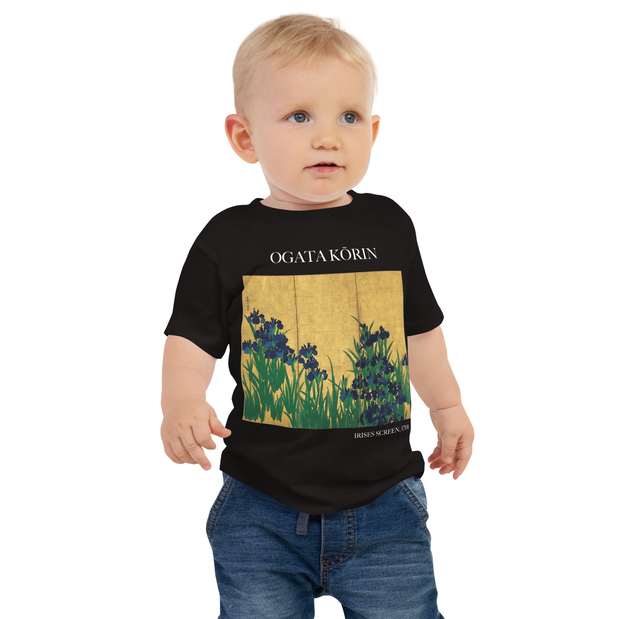 Ogata Kōrin 'Irises Screen' Berühmtes Gemälde Baby-T-Shirt | Premium Baby Art T-Shirt