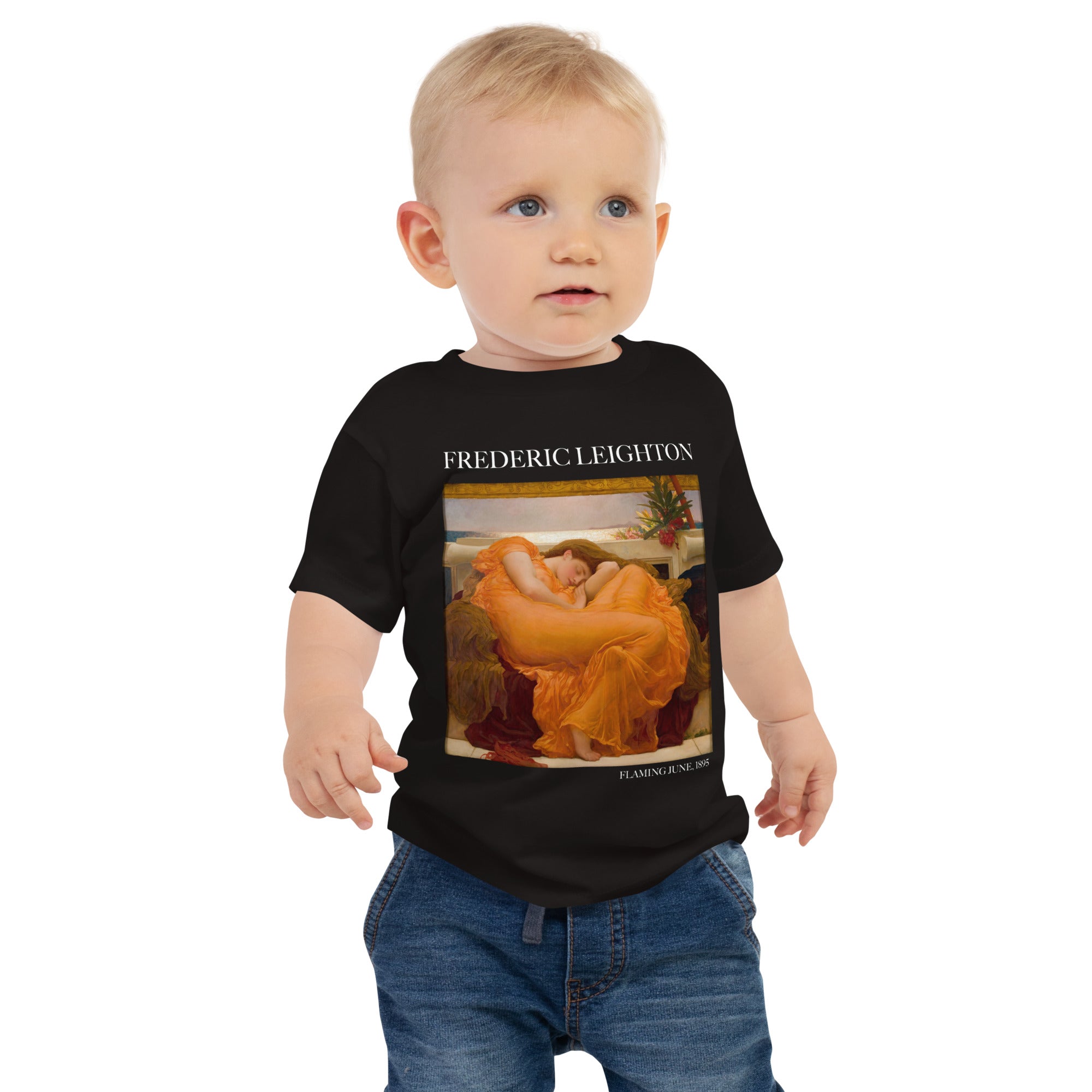 Frederic Leighton 'Flaming June' Berühmtes Gemälde Baby-T-Shirt | Premium Baby Art T-Shirt