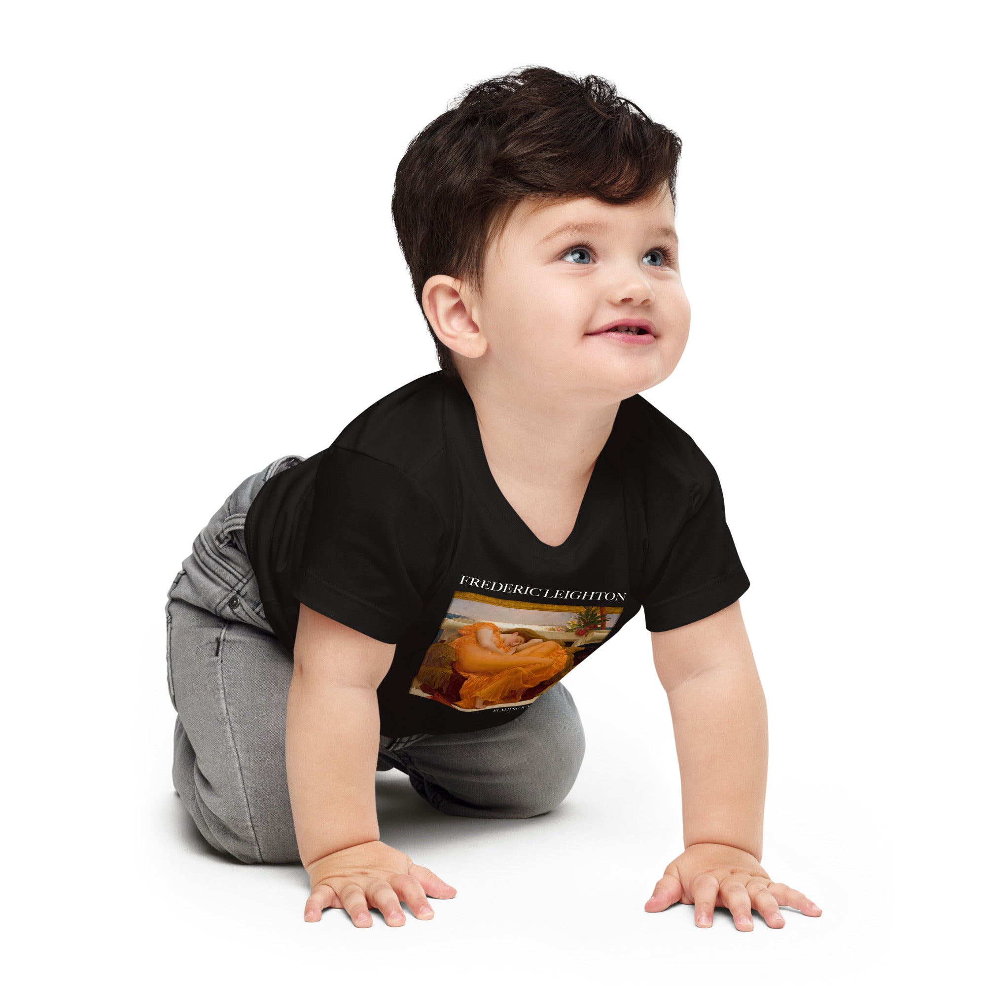 Frederic Leighton 'Flaming June' Berühmtes Gemälde Baby-T-Shirt | Premium Baby Art T-Shirt