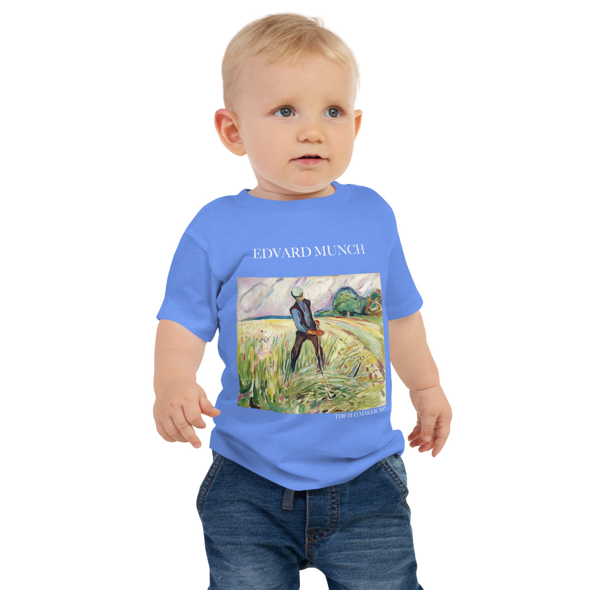 Edvard Munch „Der Heumacher“ Berühmtes Gemälde Baby Basic T-Shirt | Premium Baby Art T-Shirt