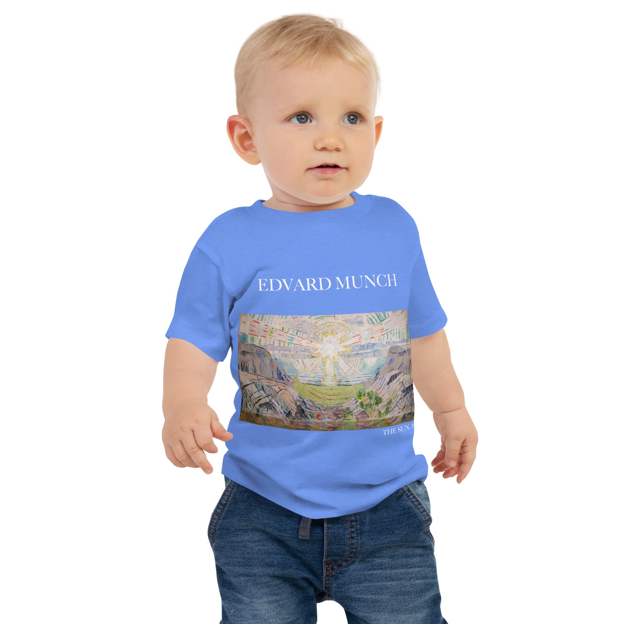 Edvard Munch „Die Sonne“ Berühmtes Gemälde Baby Basic T-Shirt | Premium Baby Art T-Shirt