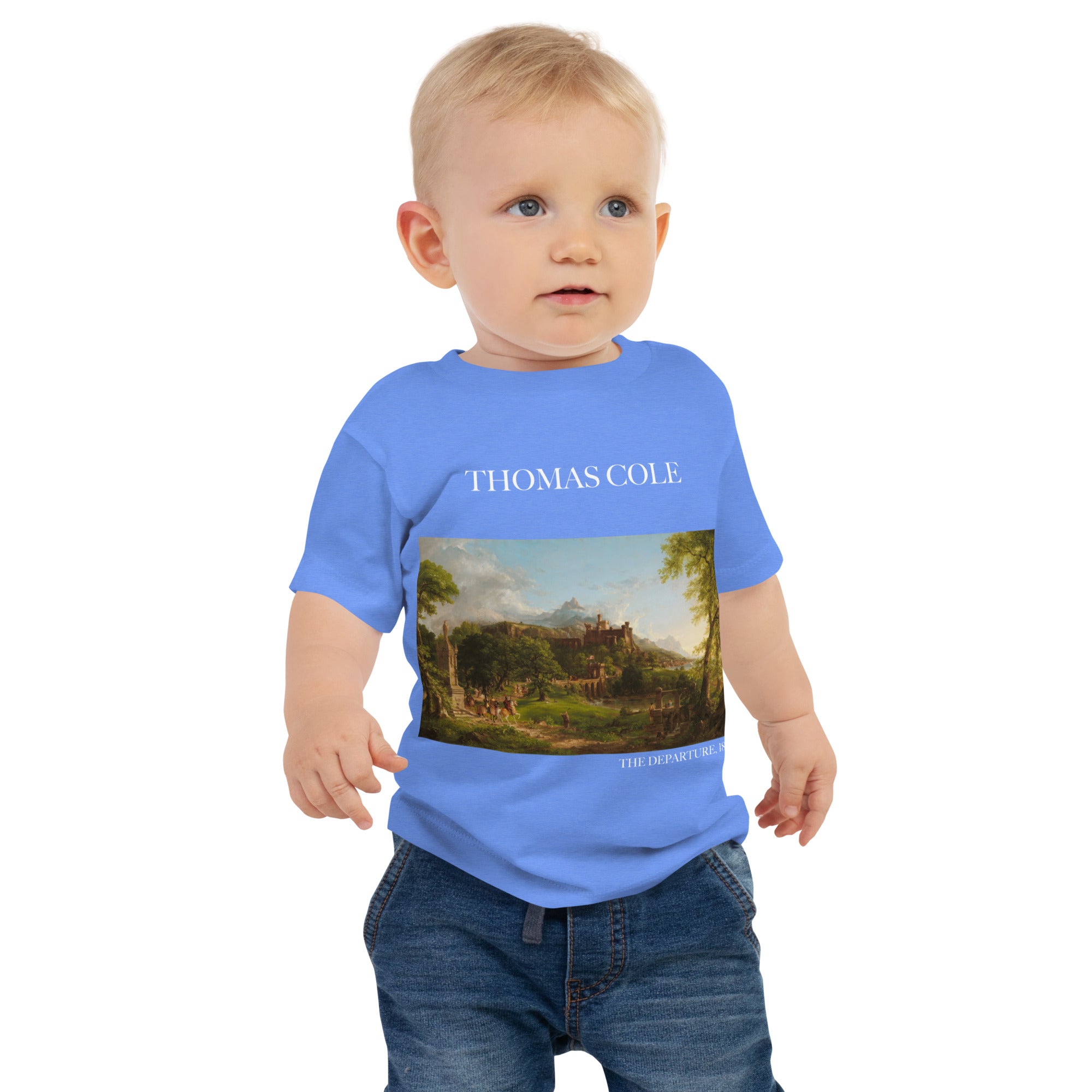 Thomas Cole 'The Departure' Berühmtes Gemälde Baby Staple T-Shirt | Premium Baby Art T-Shirt