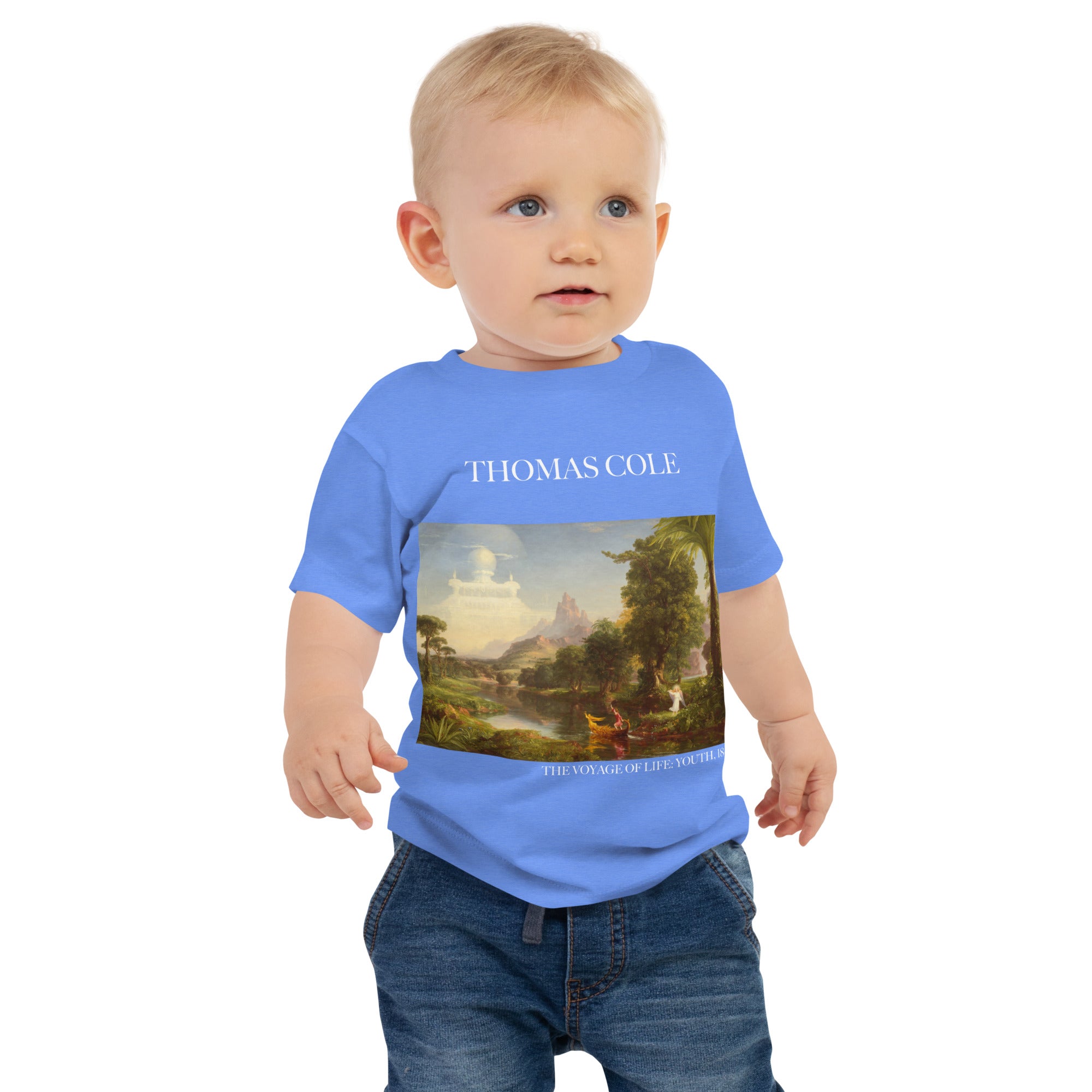 Thomas Cole „Die Reise des Lebens: Jugend“ Berühmtes Gemälde Baby-T-Shirt | Premium Baby Art T-Shirt