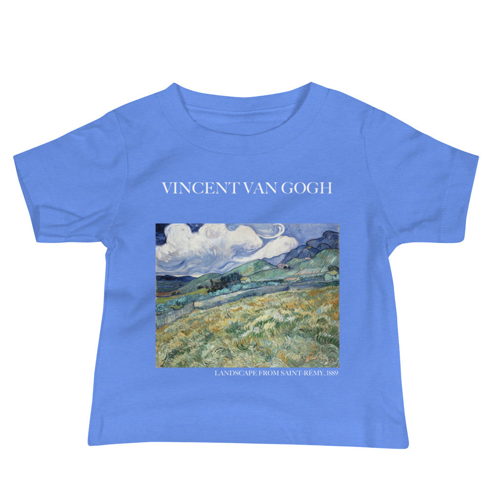 Vincent van Gogh 'Landscape from Saint-Rémy' Famous Painting Baby Staple T-Shirt | Premium Baby Art Tee