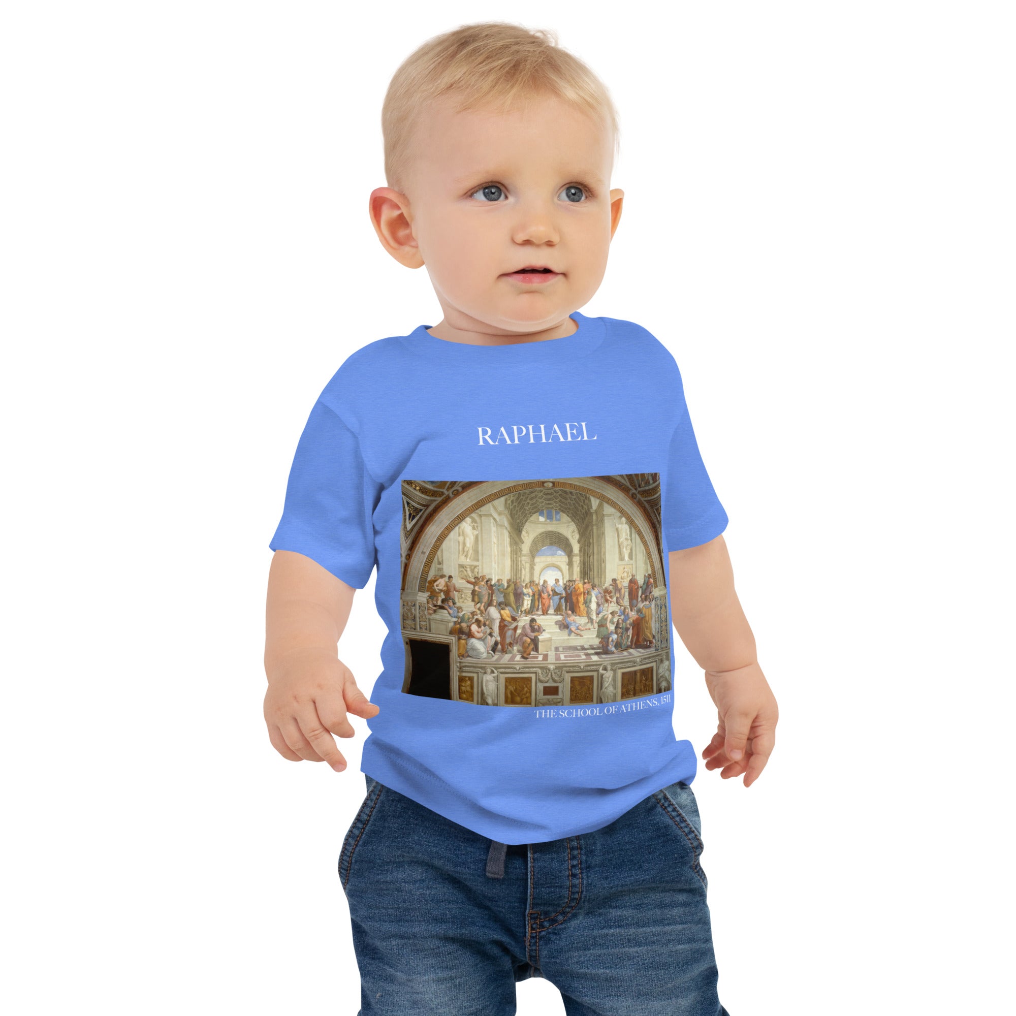 Raphael „Die Schule von Athen“ Berühmtes Gemälde Baby Staple T-Shirt | Premium Baby Art T-Shirt