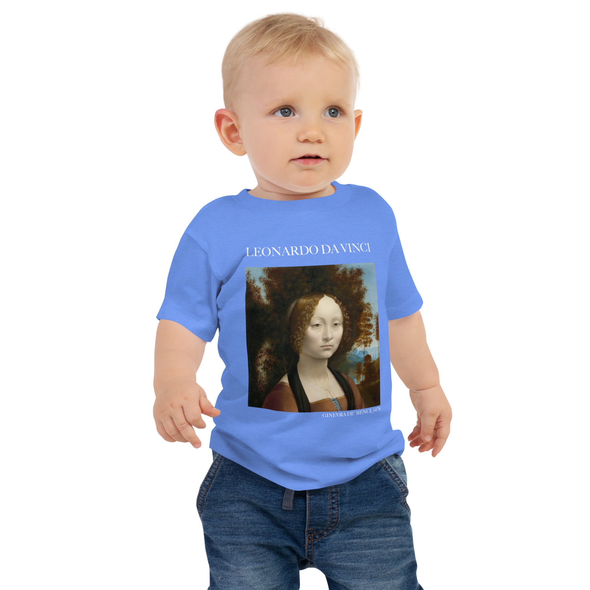 Leonardo da Vinci 'Ginevra de' Benci' Famous Painting Baby Staple T-Shirt | Premium Baby Art Tee