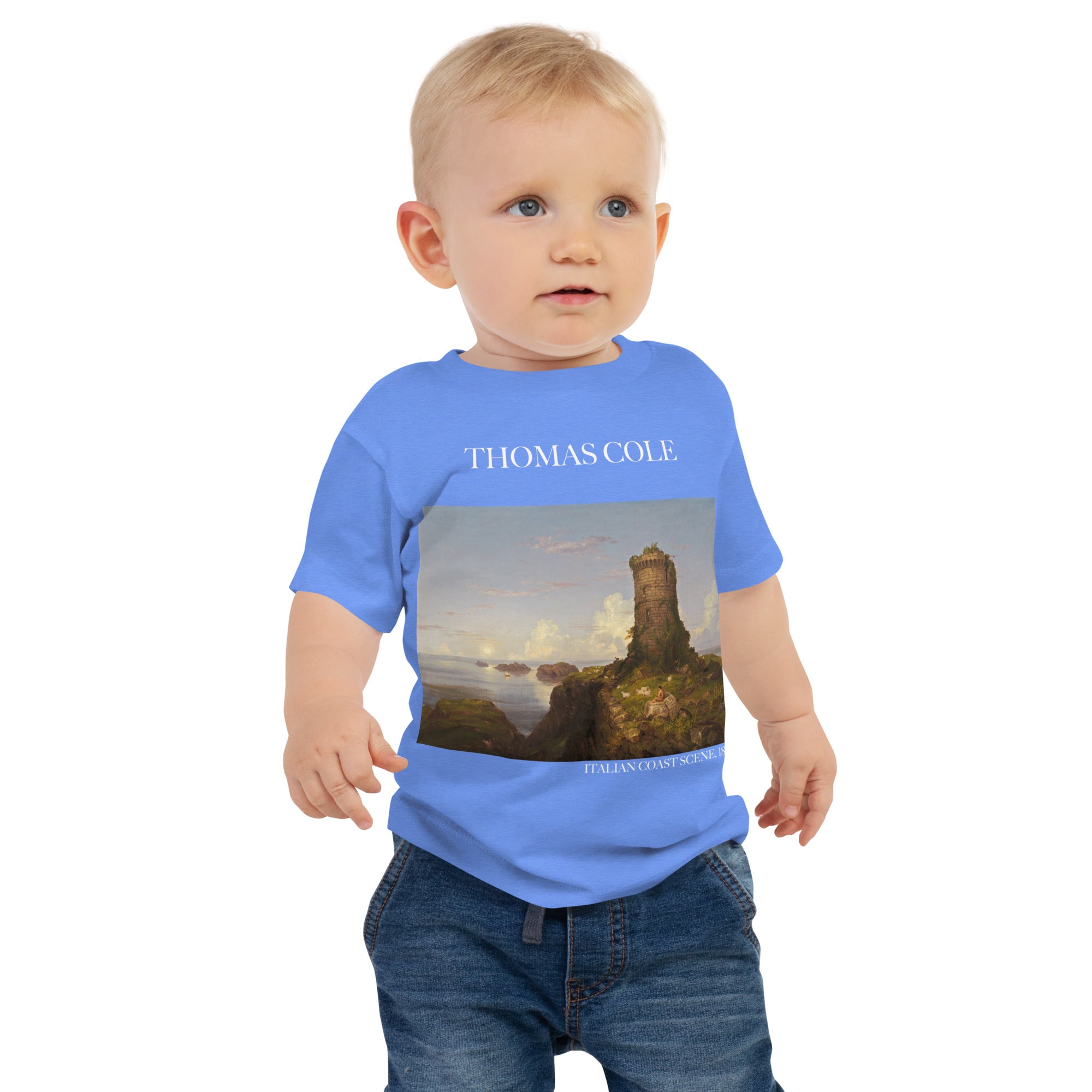 Thomas Cole 'Italian Coast Scene' Famous Painting Baby Staple T-Shirt | Premium Baby Art Tee