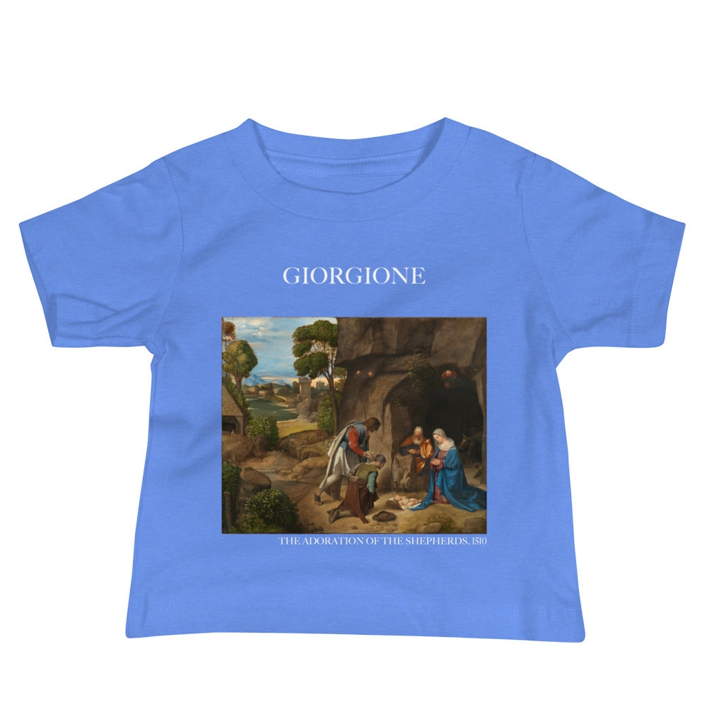 Giorgione 'The Adoration of the Shepherds' Famous Painting Baby Staple T-Shirt | Premium Baby Art Tee