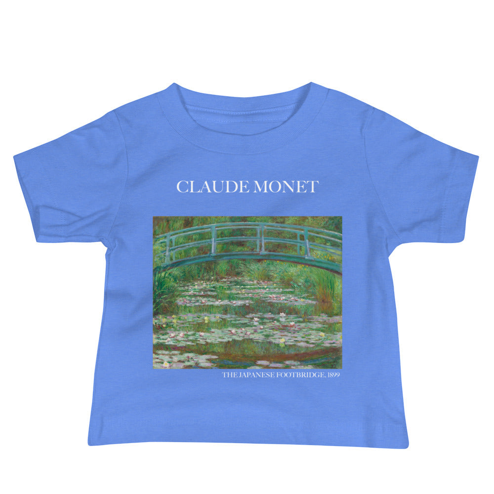 Claude Monet 'The Japanese Footbridge' Famous Painting Baby Staple T-Shirt | Premium Baby Art Tee