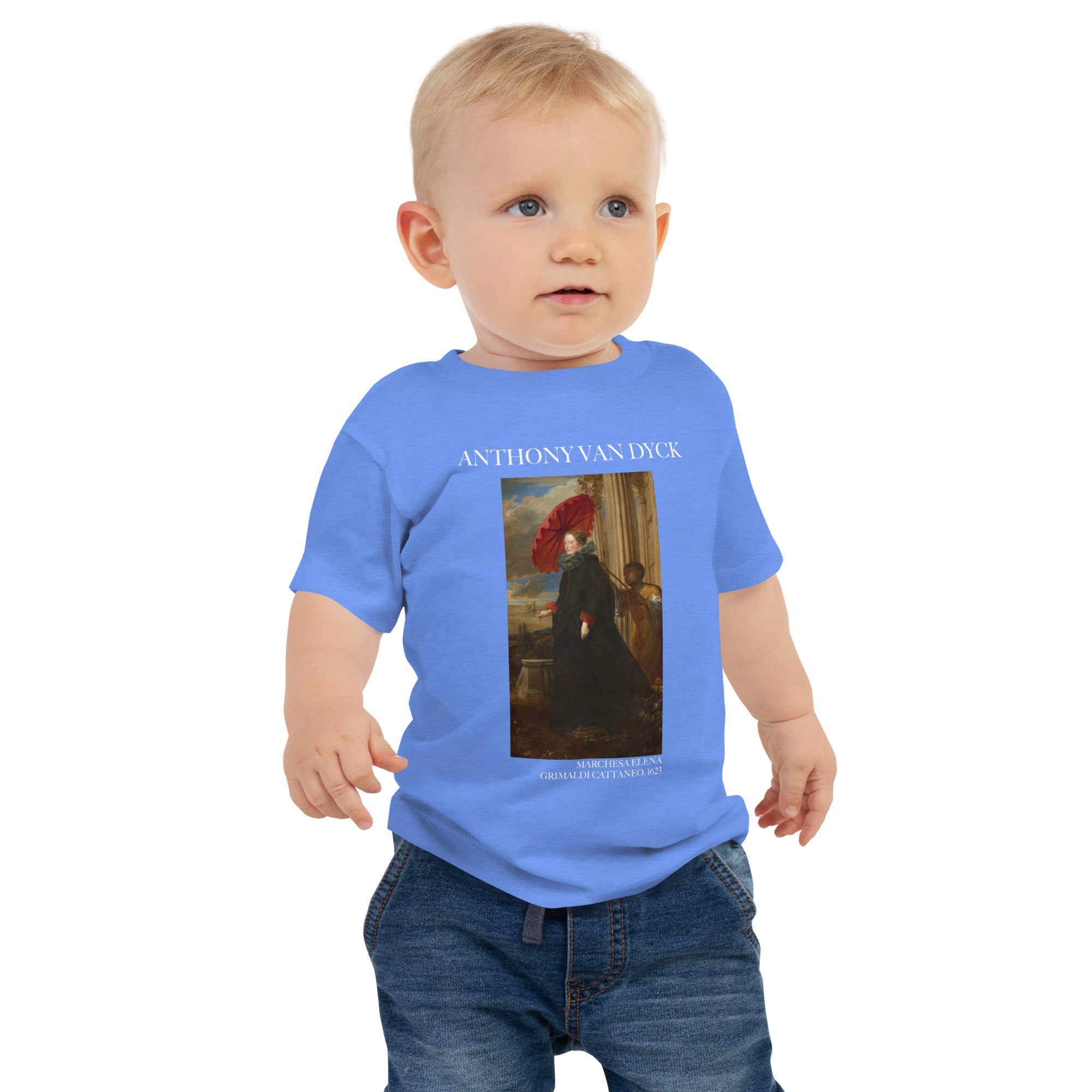 Sir Anthony van Dyck 'Marchesa Elena Grimaldi Cattaneo' Berühmtes Gemälde Baby-T-Shirt | Premium Baby Art T-Shirt