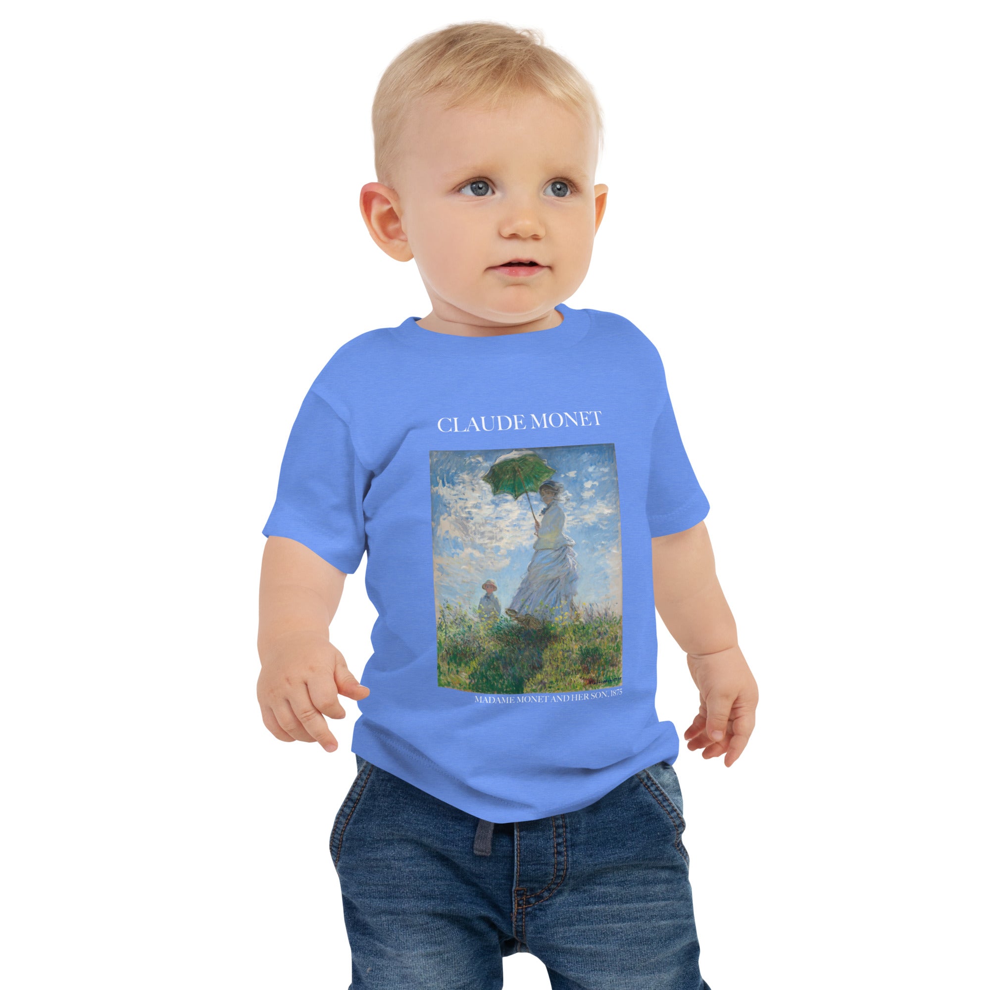 Claude Monet „Madame Monet und ihr Sohn“ Berühmtes Gemälde Baby-T-Shirt | Premium Baby Art T-Shirt