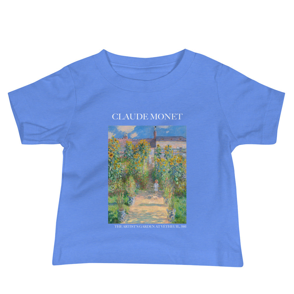 Claude Monet 'The Artist's Garden at Vétheuil' Famous Painting Baby Staple T-Shirt | Premium Baby Art Tee