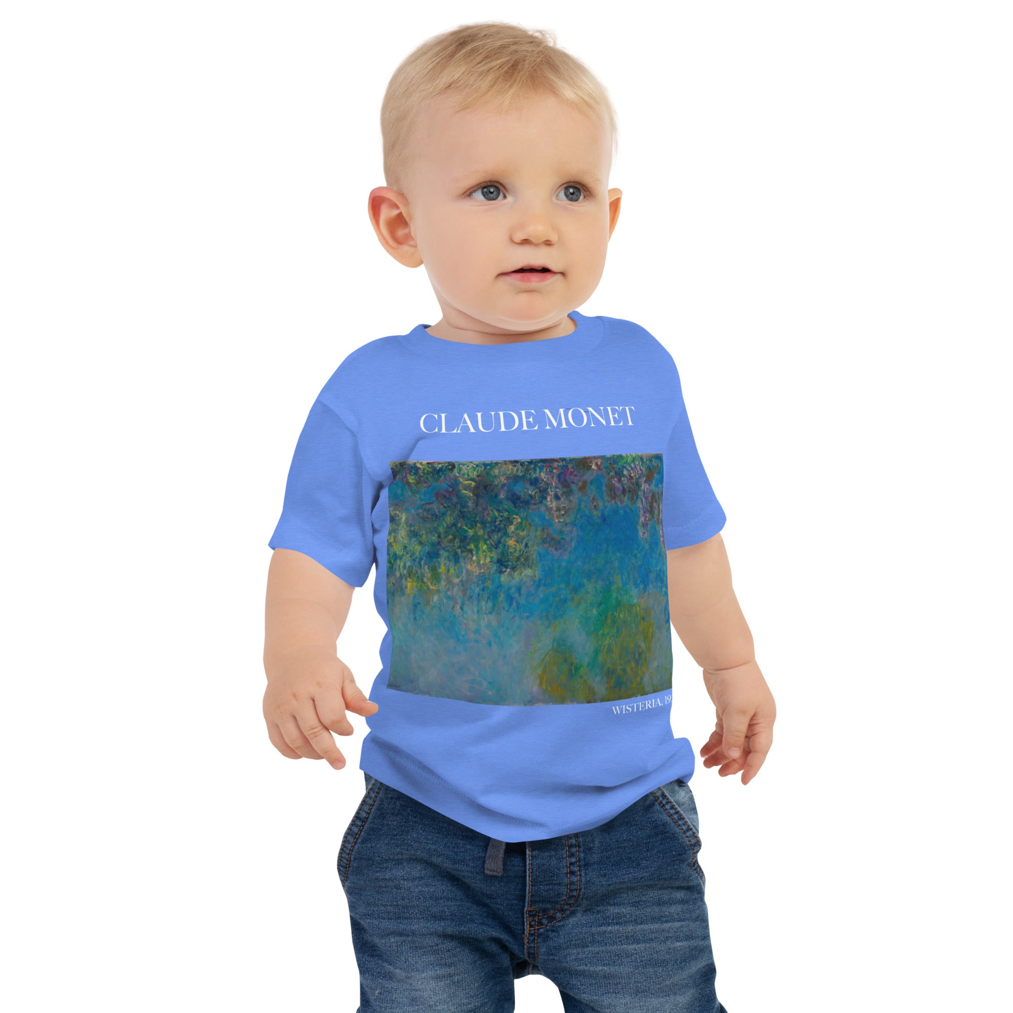 Claude Monet 'Wisteria' Famous Painting Baby Staple T-Shirt | Premium Baby Art Tee