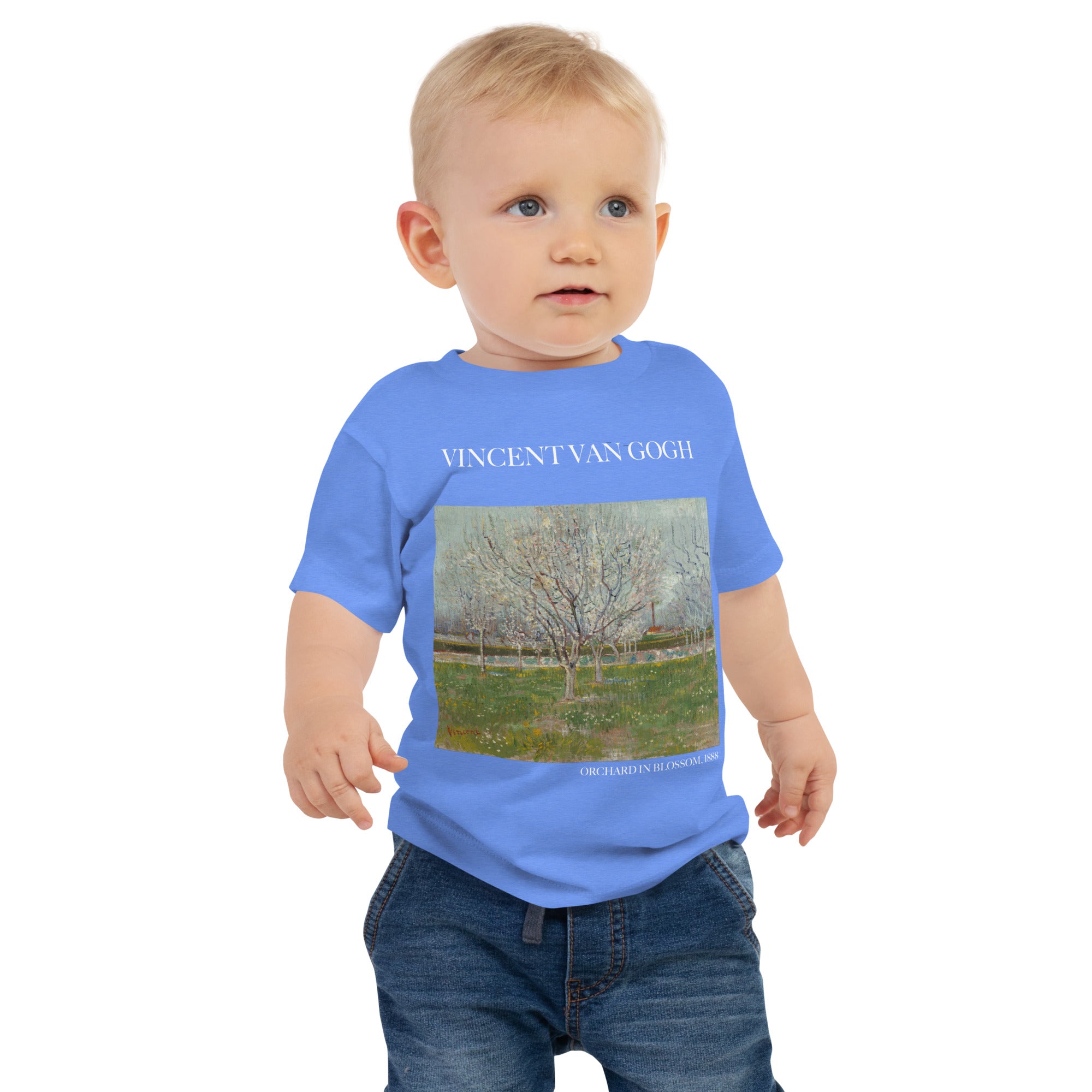 Vincent van Gogh 'Orchard in Blossom' Famous Painting Baby Staple T-Shirt | Premium Baby Art Tee