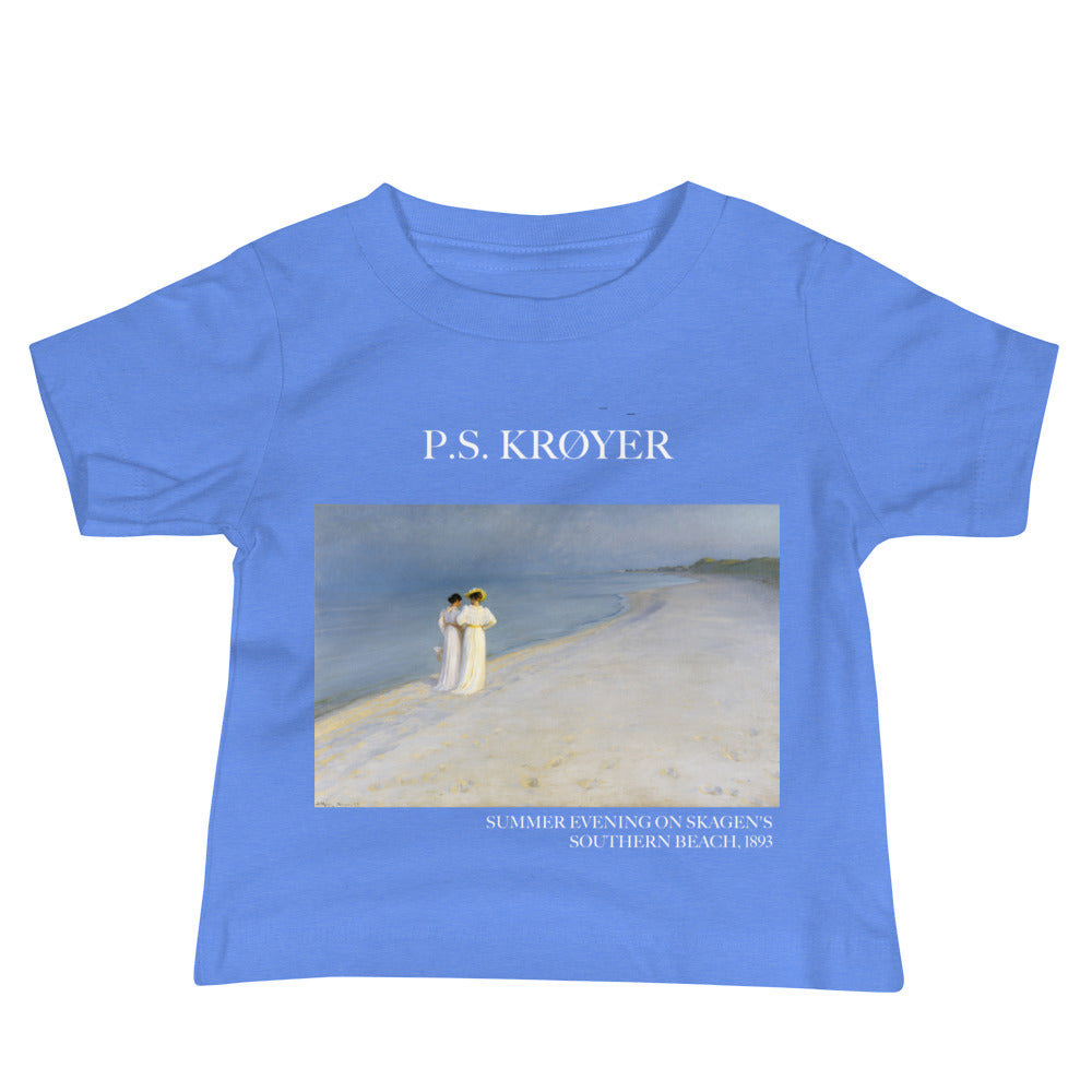 P.S. Krøyer 'Summer Evening on Skagen's Southern Beach' Famous Painting Baby Staple T-Shirt | Premium Baby Art Tee