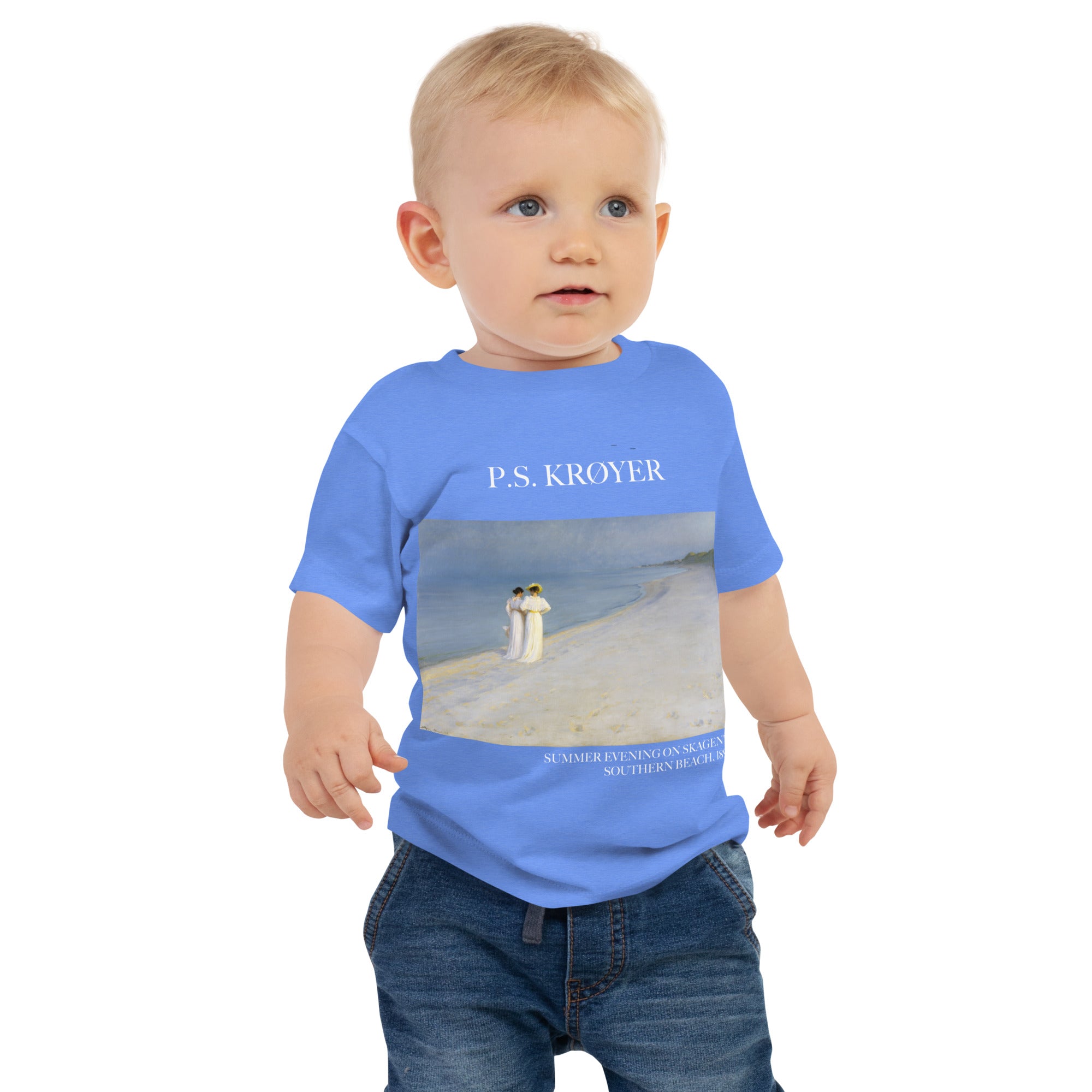 P.S. Krøyer 'Summer Evening on Skagen's Southern Beach' Famous Painting Baby Staple T-Shirt | Premium Baby Art Tee