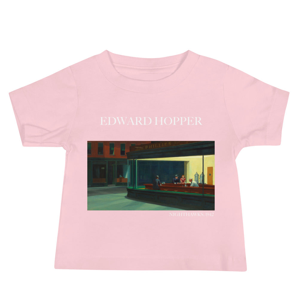 Edward Hopper 'Nighthawks' Famous Painting Baby Staple T-Shirt | Premium Baby Art Tee