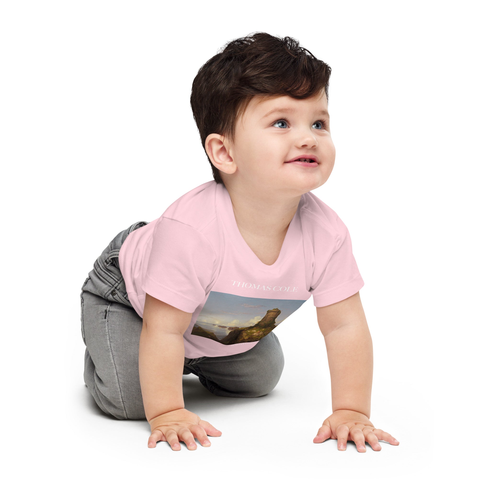Thomas Cole „Italienische Küstenszene“, berühmtes Gemälde, Baby-T-Shirt, Premium-Kunst-T-Shirt für Babys