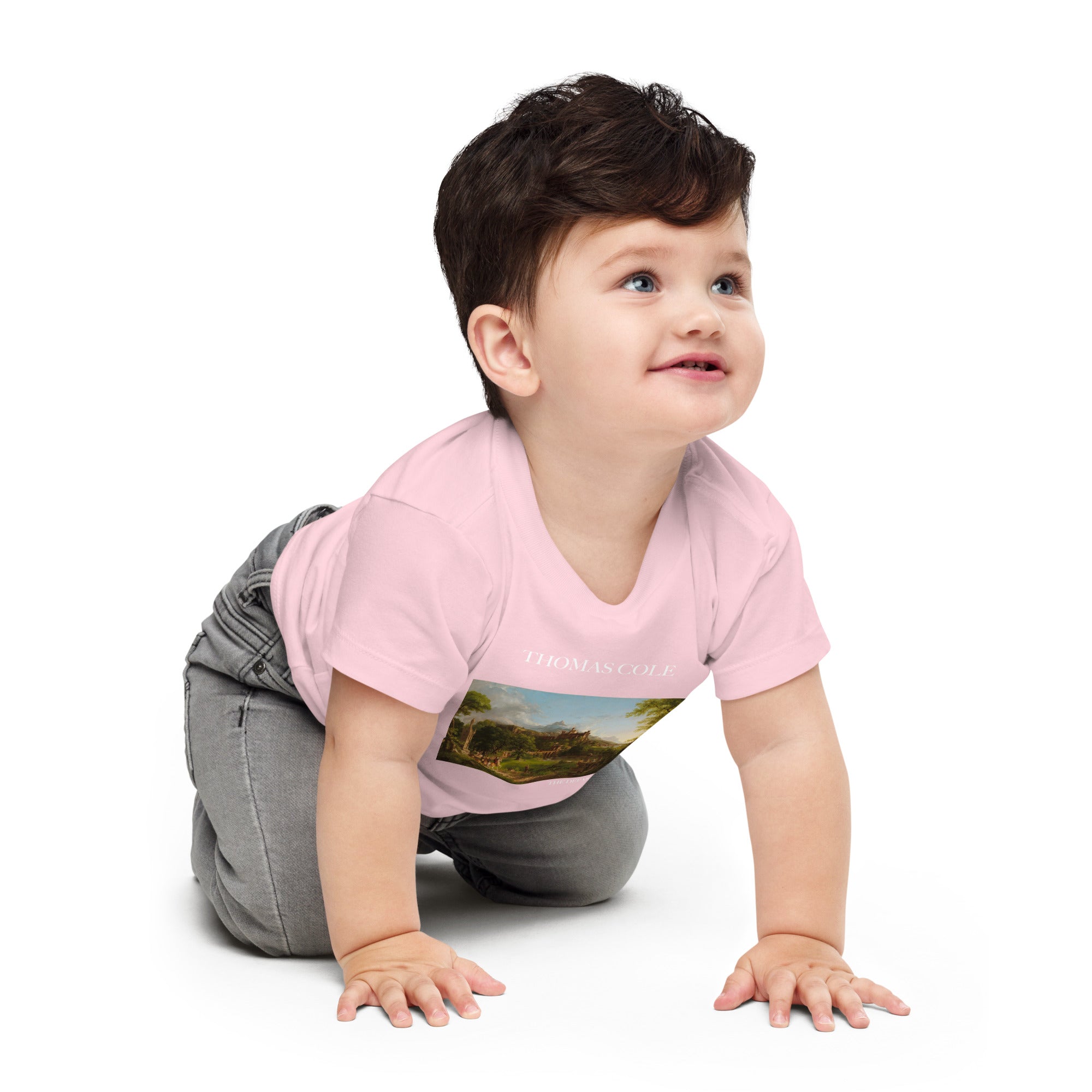 Thomas Cole 'The Departure' Berühmtes Gemälde Baby Staple T-Shirt | Premium Baby Art T-Shirt