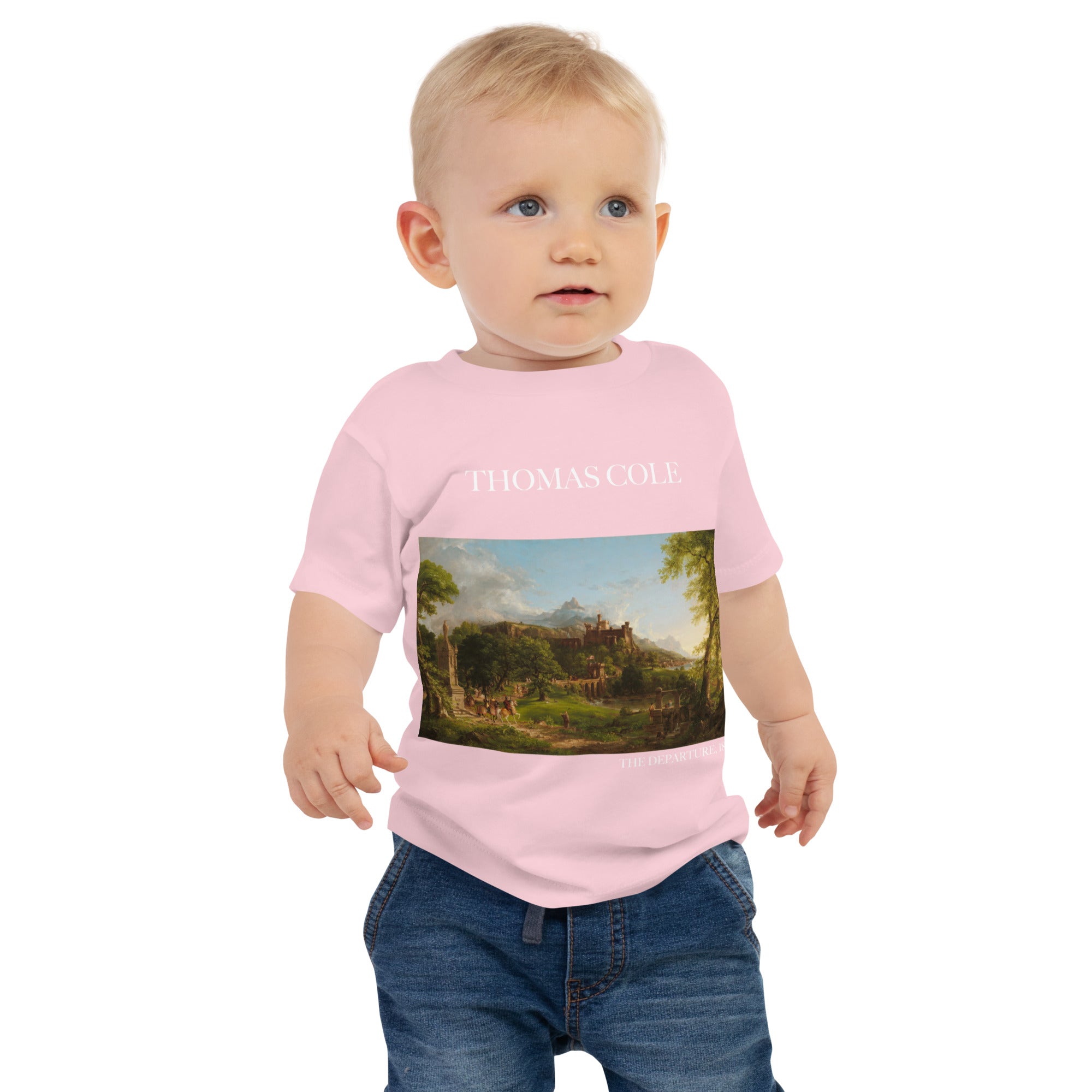 Thomas Cole 'The Departure' Berühmtes Gemälde Baby Staple T-Shirt | Premium Baby Art T-Shirt