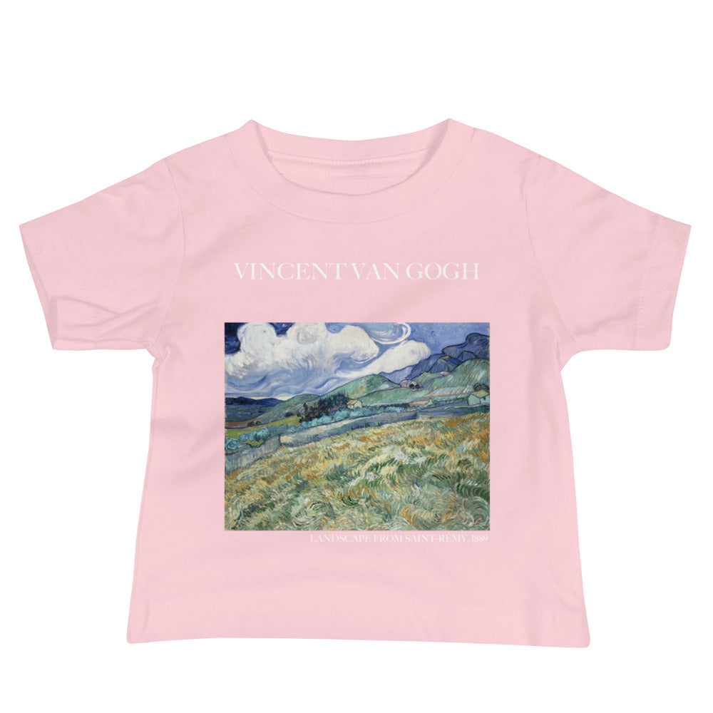 Vincent van Gogh 'Landscape from Saint-Rémy' Famous Painting Baby Staple T-Shirt | Premium Baby Art Tee