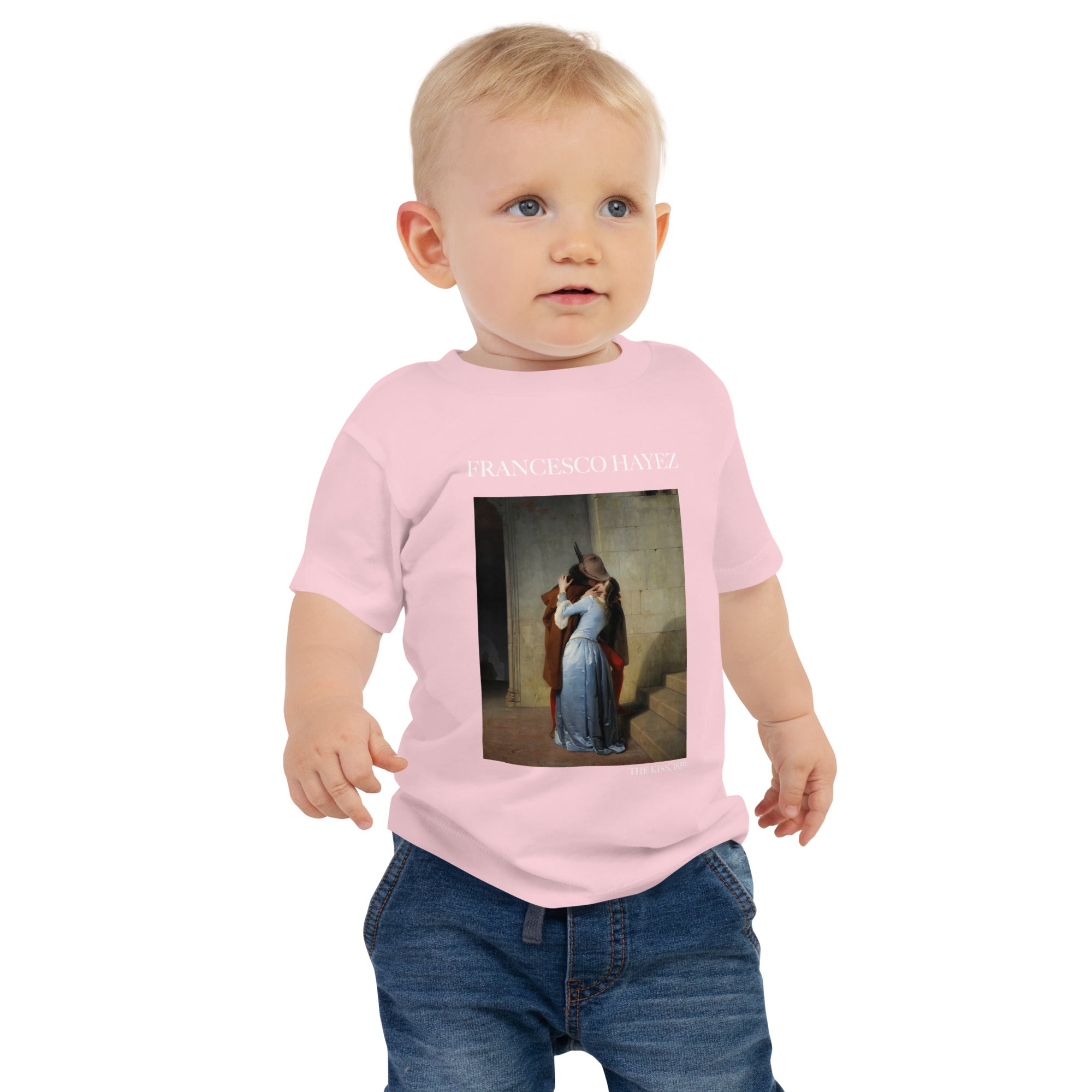 Francesco Hayez 'The Kiss' Famous Painting Baby Staple T-Shirt | Premium Baby Art Tee